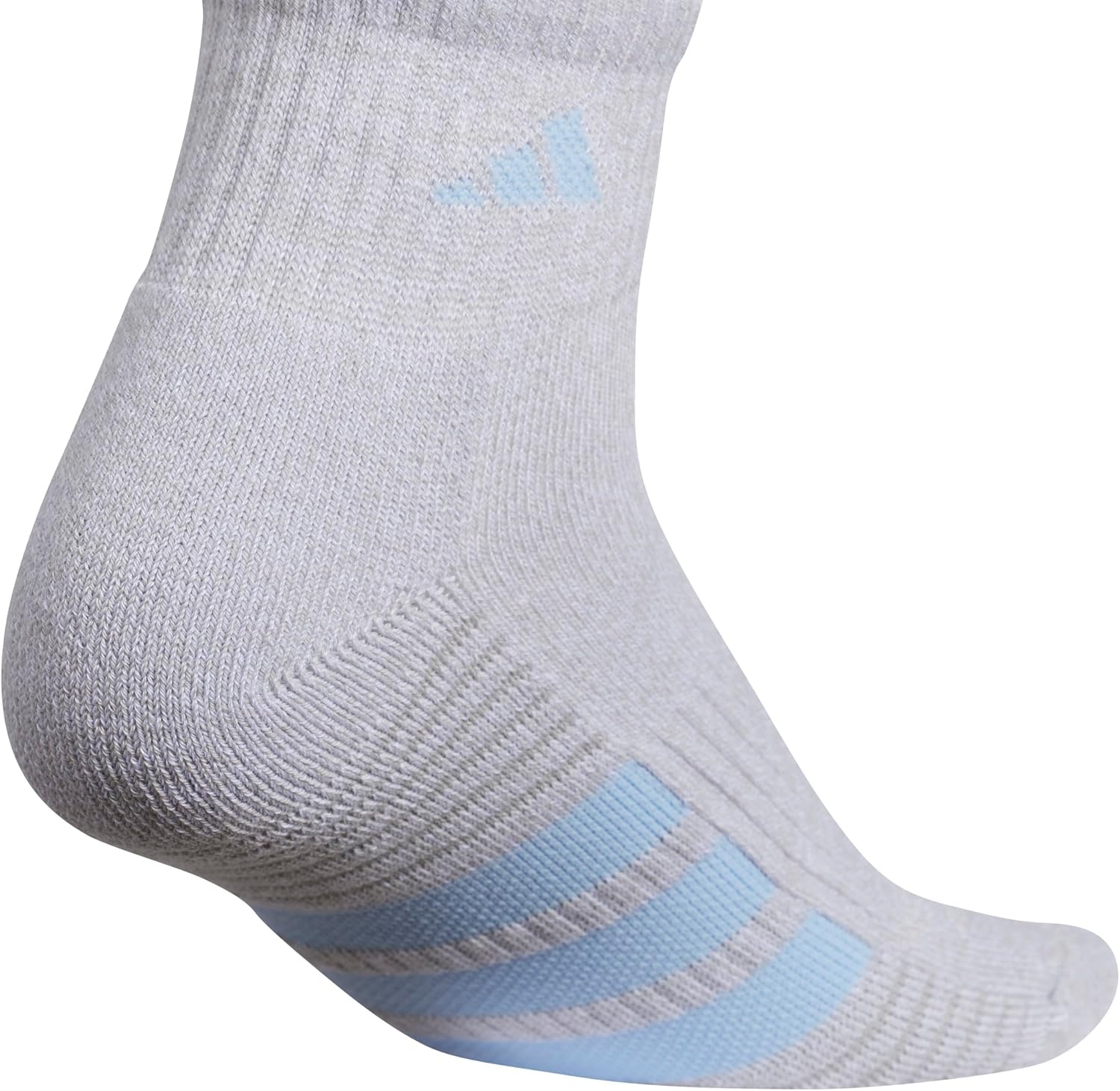 image:imageadidas Cushioned Low Cut Ankle Socks 3Pairs Durable amp Comfortable 3Pack Targeted Cushioning Arch Support Breathable MoistureWicking Reinforced Heel amp Toe AllDay ComfortClear Onix GreyGlow BlueClear Pink40Quarter