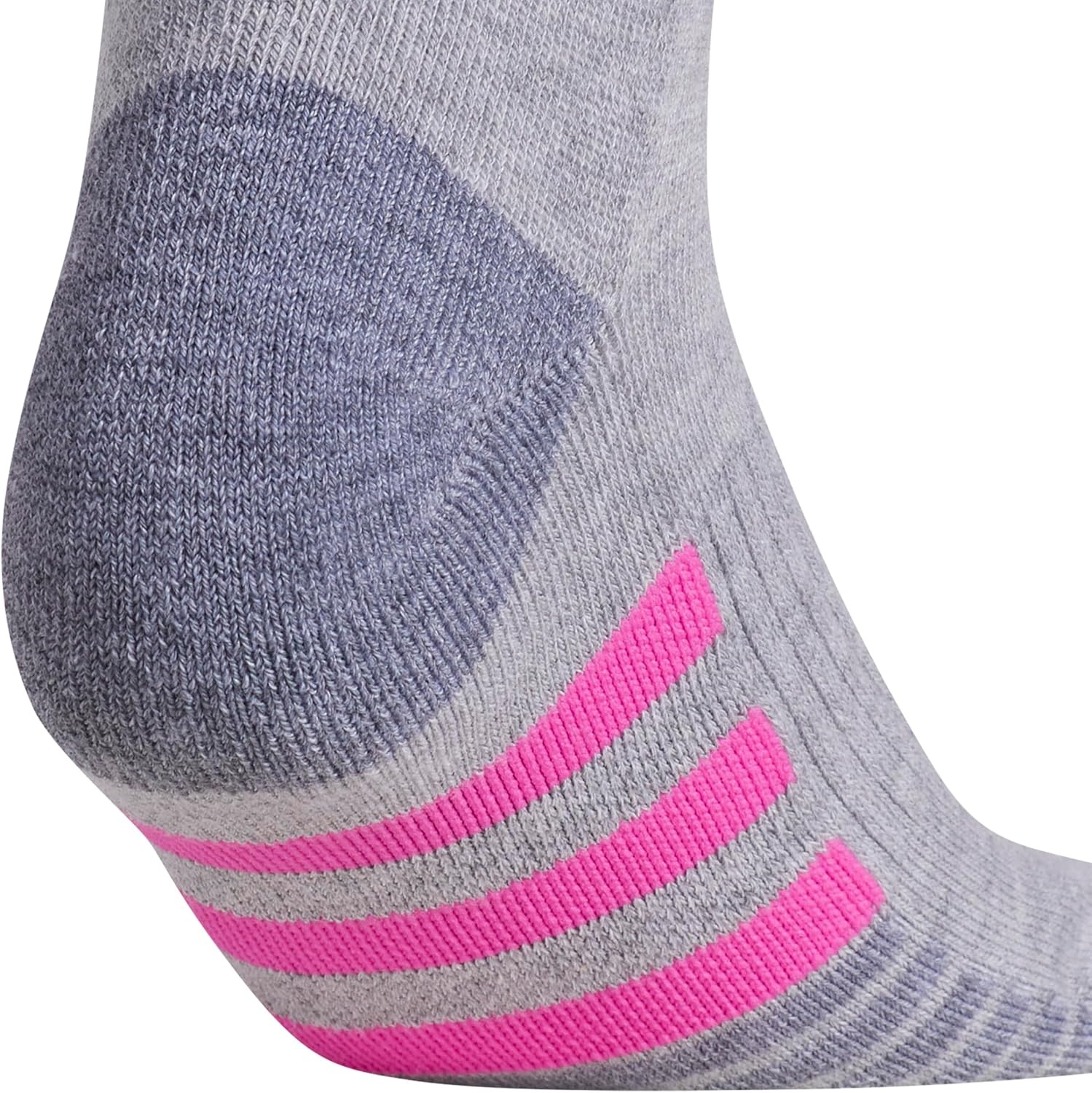 image:imageadidas Cushioned Low Cut Ankle Socks 3Pairs Durable amp Comfortable 3Pack Targeted Cushioning Arch Support Breathable MoistureWicking Reinforced Heel amp Toe AllDay ComfortCool Light HeatherLucid Fuchsia PinkBlue Fusion30Low Cut