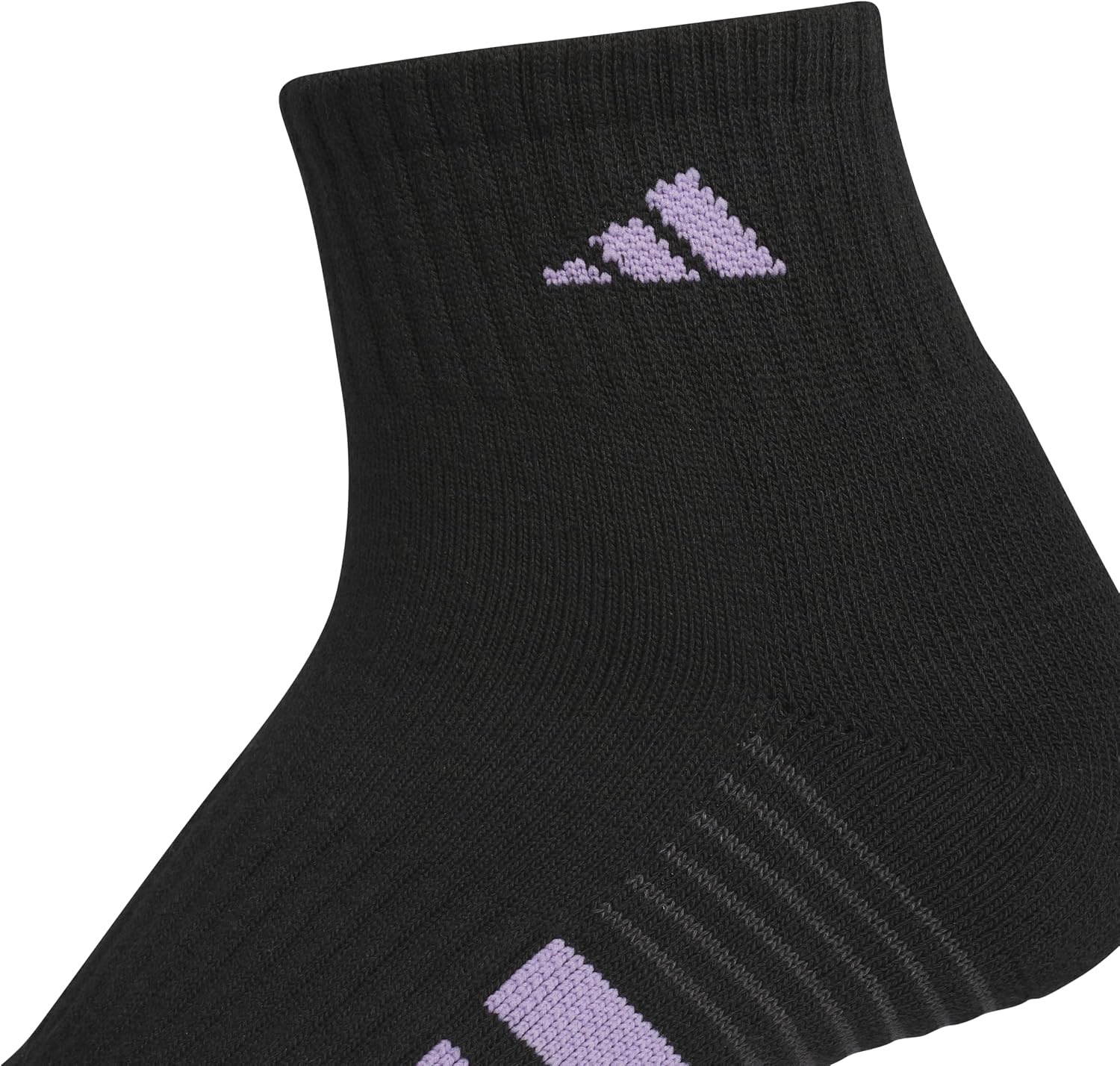 image:imageadidas Cushioned Low Cut Ankle Socks 3Pairs Durable amp Comfortable 3Pack Targeted Cushioning Arch Support Breathable MoistureWicking Reinforced Heel amp Toe AllDay ComfortBlackMagic Lilac PurplePower Pink40Quarter
