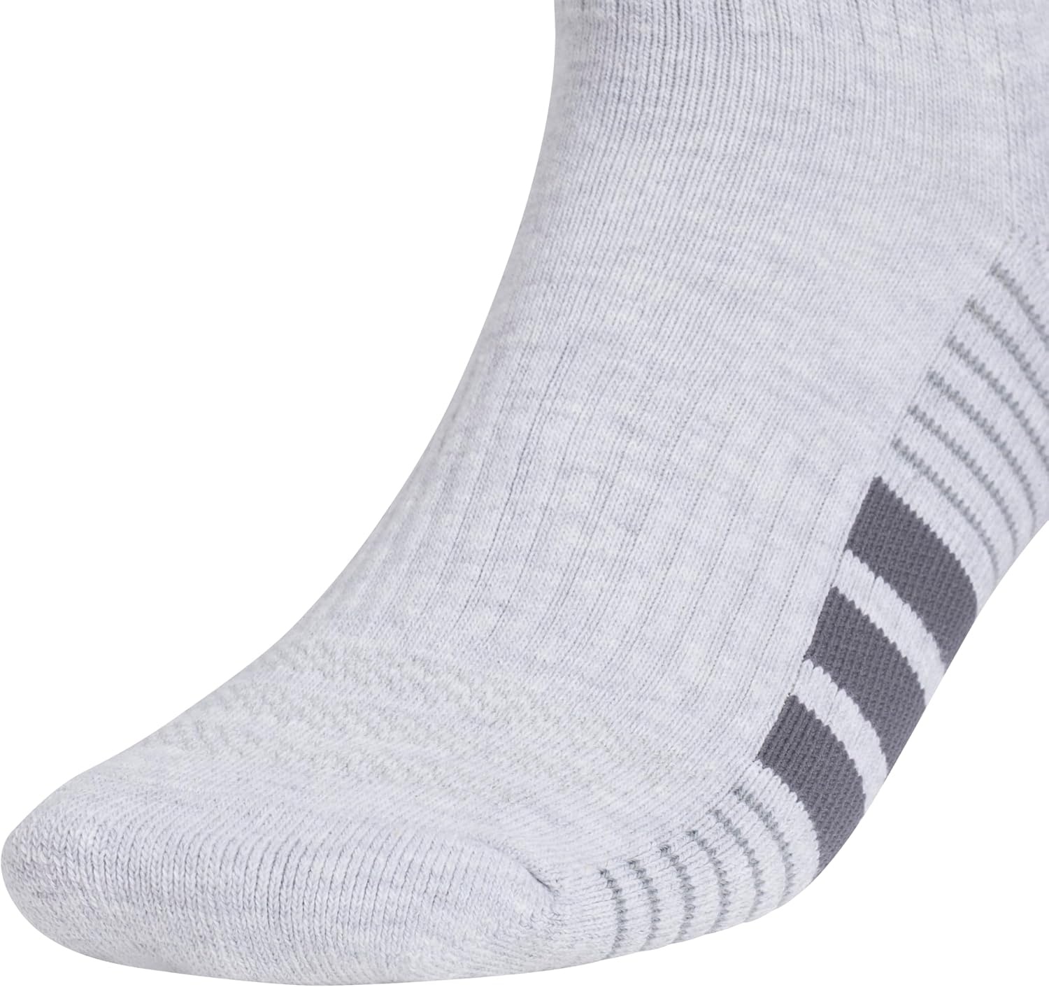 image:imageadidas Cushioned Low Cut Ankle Socks 3Pairs Durable amp Comfortable 3Pack Targeted Cushioning Arch Support Breathable MoistureWicking Reinforced Heel amp Toe AllDay ComfortCool Light HeatherOnix GreyGrey40Quarter