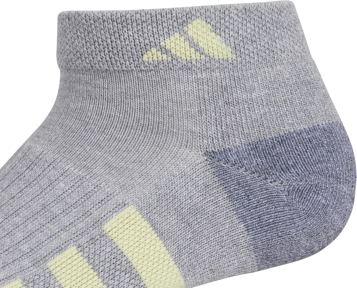 image:imageadidas Cushioned Low Cut Ankle Socks 3Pairs Durable amp Comfortable 3Pack Targeted Cushioning Arch Support Breathable MoistureWicking Reinforced Heel amp Toe AllDay ComfortCool Light HeatherPowder YellowViolet Tone Purple30Low Cut