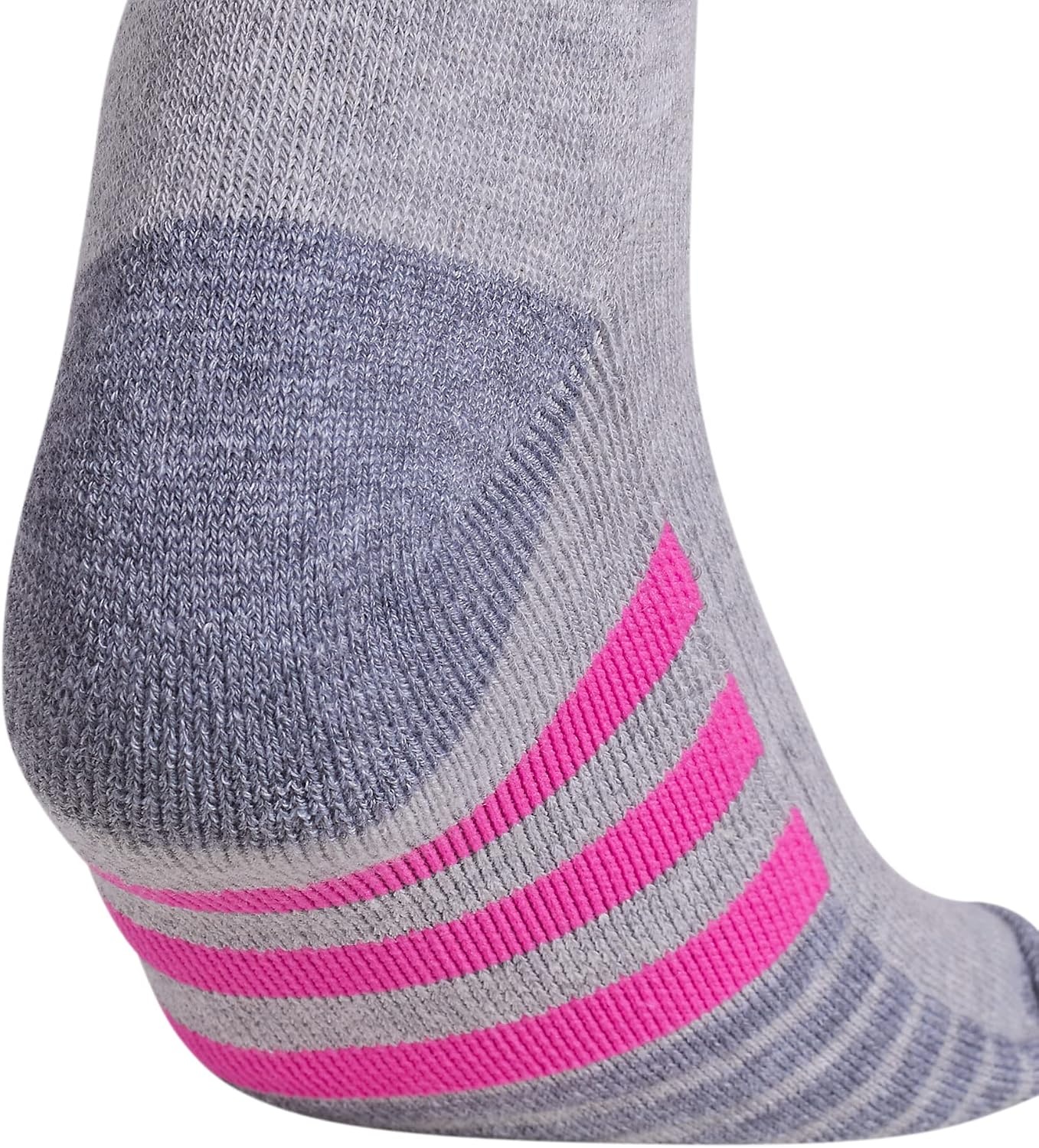 image:imageadidas Cushioned Low Cut Ankle Socks 3Pairs Durable amp Comfortable 3Pack Targeted Cushioning Arch Support Breathable MoistureWicking Reinforced Heel amp Toe AllDay ComfortCool Light HeatherLucid Fuchsia PinkBlue Fusion30Crew