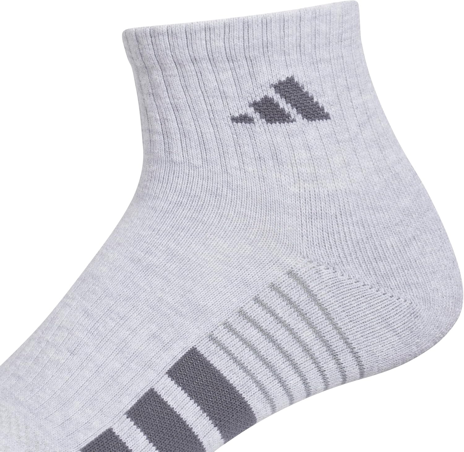 image:imageadidas Cushioned Low Cut Ankle Socks 3Pairs Durable amp Comfortable 3Pack Targeted Cushioning Arch Support Breathable MoistureWicking Reinforced Heel amp Toe AllDay ComfortCool Light HeatherOnix GreyGrey40Quarter