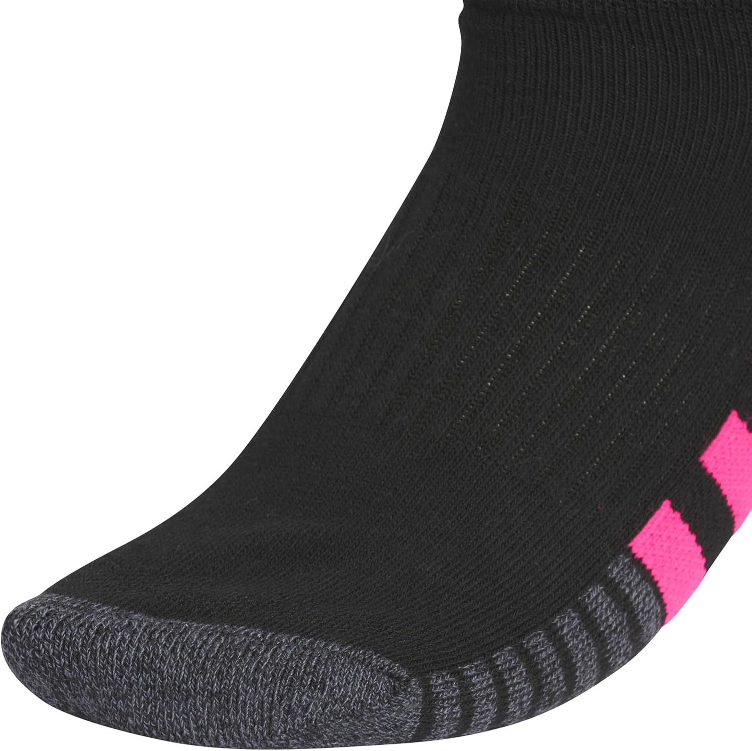 image:imageadidas Cushioned Low Cut Ankle Socks 3Pairs Durable amp Comfortable 3Pack Targeted Cushioning Arch Support Breathable MoistureWicking Reinforced Heel amp Toe AllDay ComfortBlackOnix GreyShock Pink30Low Cut