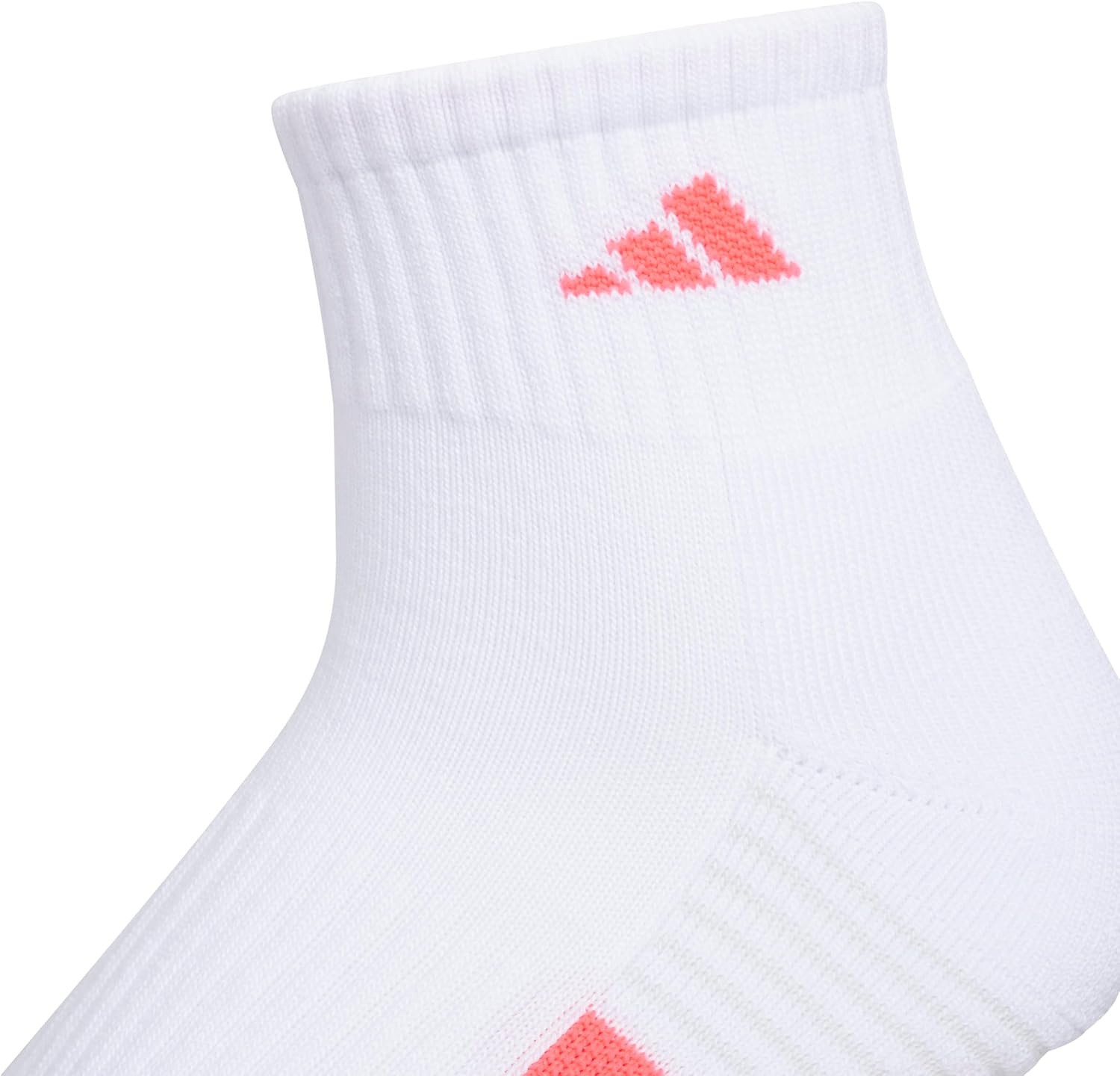 image:imageadidas Cushioned Low Cut Ankle Socks 3Pairs Durable amp Comfortable 3Pack Targeted Cushioning Arch Support Breathable MoistureWicking Reinforced Heel amp Toe AllDay ComfortWhitePure Turbo PinkClear Onix Grey40Quarter