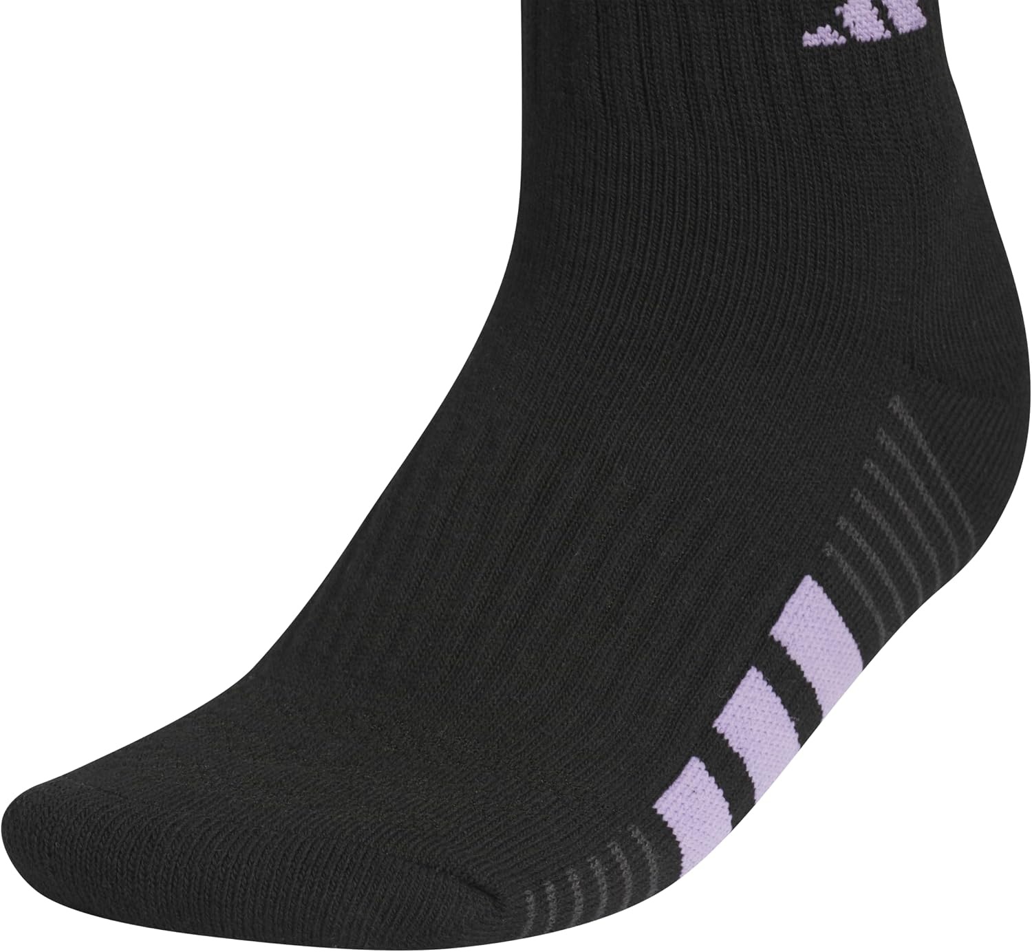 image:imageadidas Cushioned Low Cut Ankle Socks 3Pairs Durable amp Comfortable 3Pack Targeted Cushioning Arch Support Breathable MoistureWicking Reinforced Heel amp Toe AllDay ComfortBlackMagic Lilac PurplePower Pink40Quarter