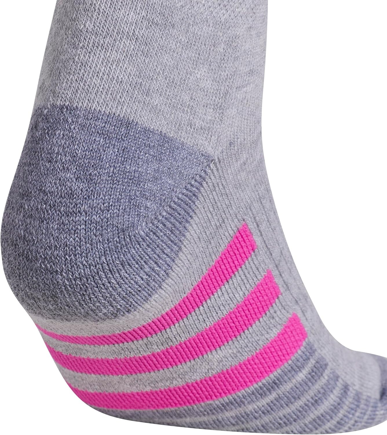 image:imageadidas Cushioned Low Cut Ankle Socks 3Pairs Durable amp Comfortable 3Pack Targeted Cushioning Arch Support Breathable MoistureWicking Reinforced Heel amp Toe AllDay ComfortCool Light HeatherLucid Fuchsia PinkBlue Fusion30Quarter