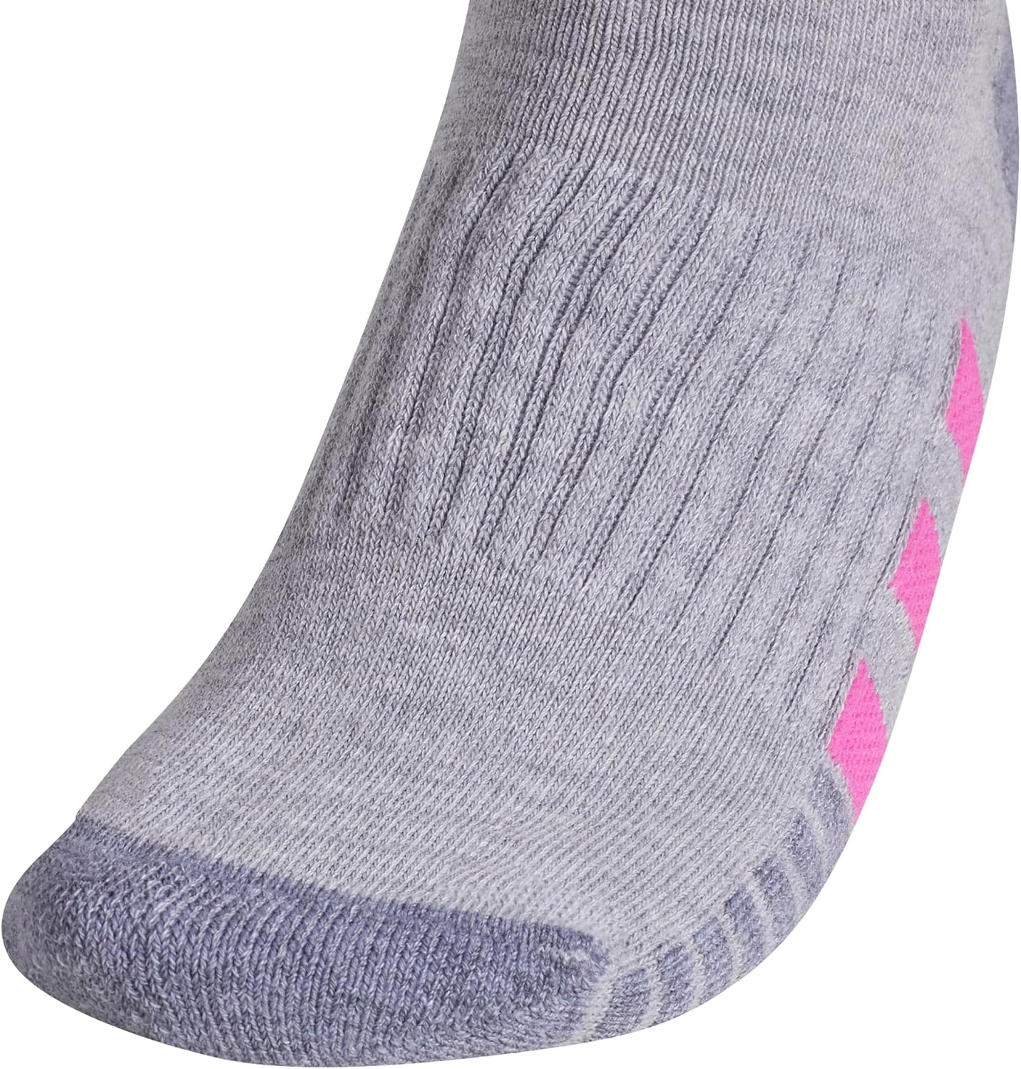 image:imageadidas Cushioned Low Cut Ankle Socks 3Pairs Durable amp Comfortable 3Pack Targeted Cushioning Arch Support Breathable MoistureWicking Reinforced Heel amp Toe AllDay ComfortCool Light HeatherLucid Fuchsia PinkBlue Fusion30Low Cut