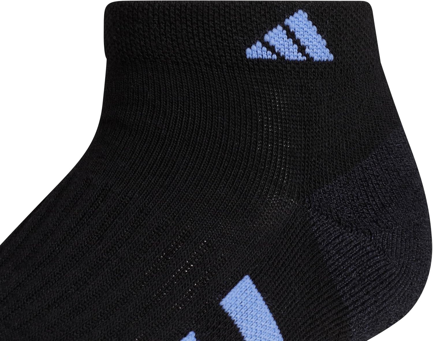 image:imageadidas Cushioned Low Cut Ankle Socks 3Pairs Durable amp Comfortable 3Pack Targeted Cushioning Arch Support Breathable MoistureWicking Reinforced Heel amp Toe AllDay ComfortBlackBlue FusionViolet Fusion Purple30Low Cut