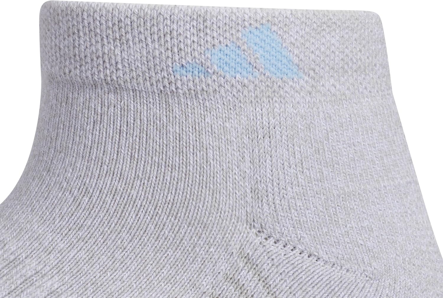 image:imageadidas Cushioned Low Cut Ankle Socks 3Pairs Durable amp Comfortable 3Pack Targeted Cushioning Arch Support Breathable MoistureWicking Reinforced Heel amp Toe AllDay ComfortClear Onix GreyGlow BlueClear Pink40Low Cut