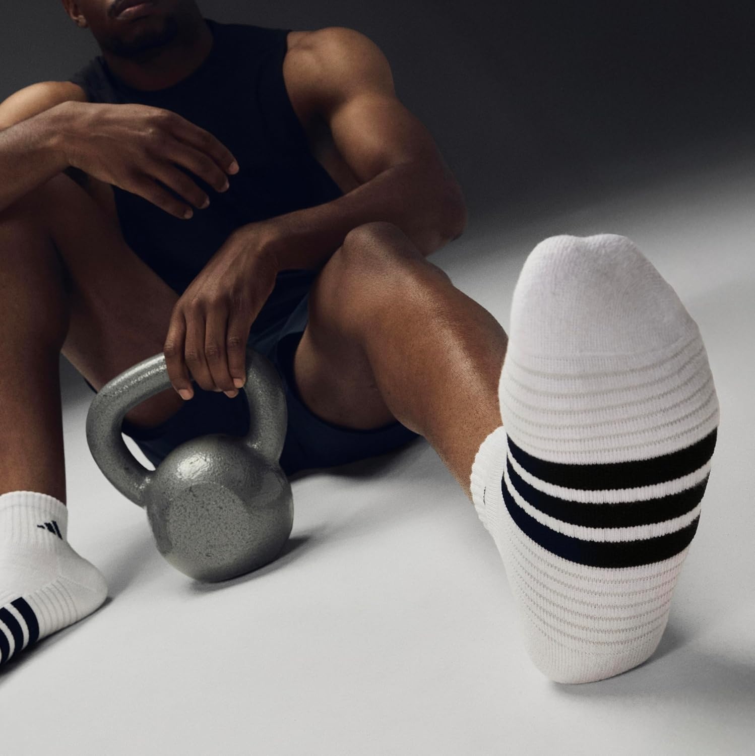 image:imageadidas Cushioned Low Cut Ankle Socks 3Pairs Durable amp Comfortable 3Pack Targeted Cushioning Arch Support Breathable MoistureWicking Reinforced Heel amp Toe AllDay ComfortBlackWhiteCarbon Grey40Quarter