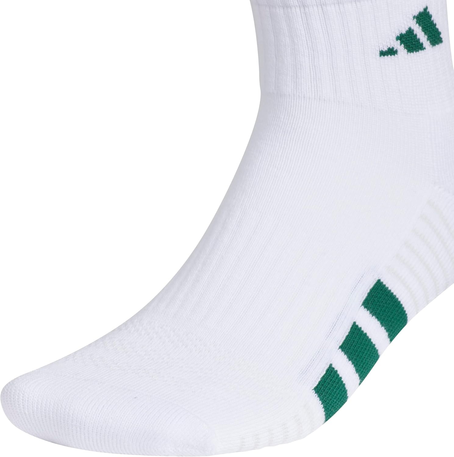 image:imageadidas Cushioned Low Cut Ankle Socks 3Pairs Durable amp Comfortable 3Pack Targeted Cushioning Arch Support Breathable MoistureWicking Reinforced Heel amp Toe AllDay ComfortWhiteCollegiate GreenBlack40Quarter