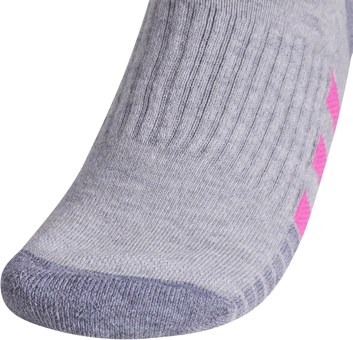 image:imageadidas Cushioned Low Cut Ankle Socks 3Pairs Durable amp Comfortable 3Pack Targeted Cushioning Arch Support Breathable MoistureWicking Reinforced Heel amp Toe AllDay ComfortCool Light HeatherLucid Fuchsia PinkBlue Fusion30Quarter