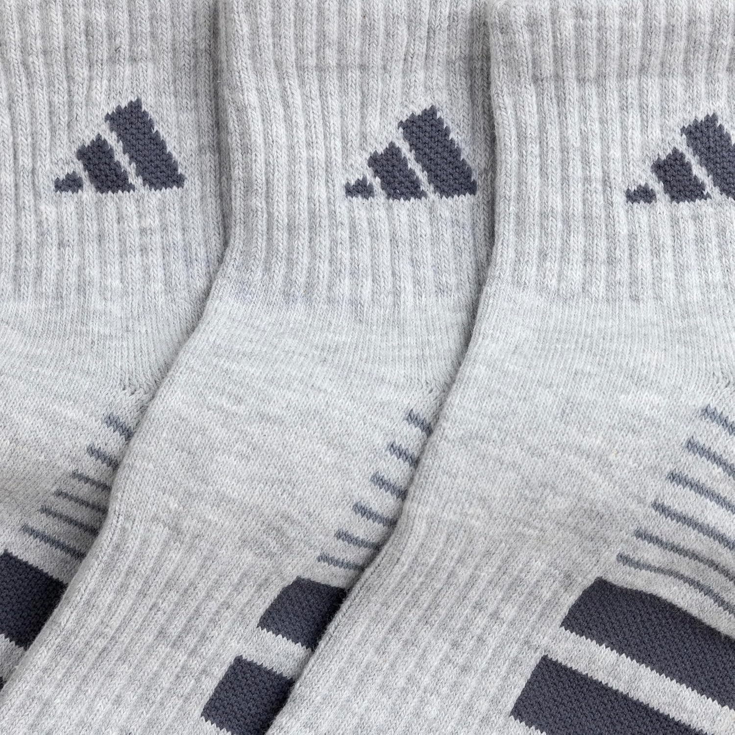 image:imageadidas Cushioned Low Cut Ankle Socks 3Pairs Durable amp Comfortable 3Pack Targeted Cushioning Arch Support Breathable MoistureWicking Reinforced Heel amp Toe AllDay ComfortCool Light HeatherOnix GreyGrey40Quarter