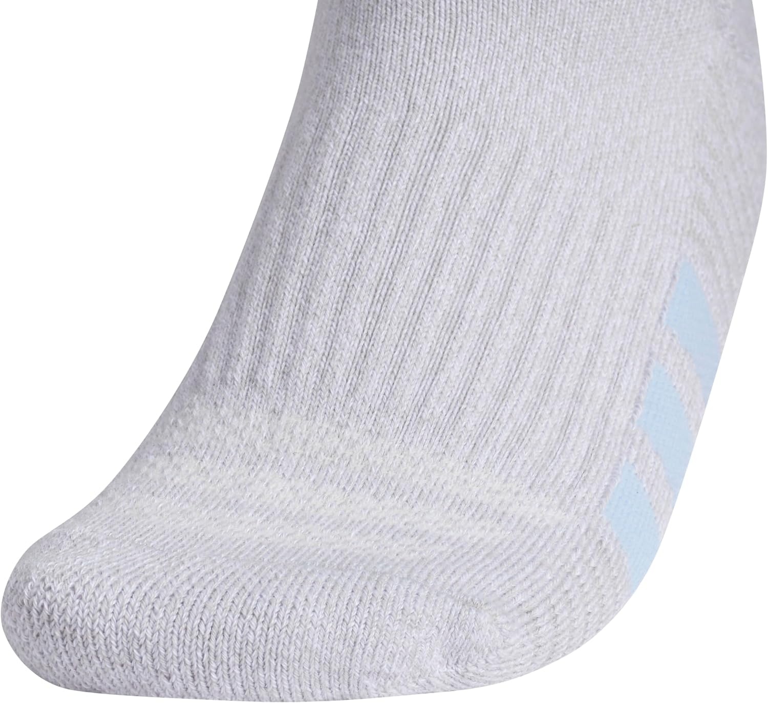 image:imageadidas Cushioned Low Cut Ankle Socks 3Pairs Durable amp Comfortable 3Pack Targeted Cushioning Arch Support Breathable MoistureWicking Reinforced Heel amp Toe AllDay ComfortClear Onix GreyGlow BlueClear Pink40No Show