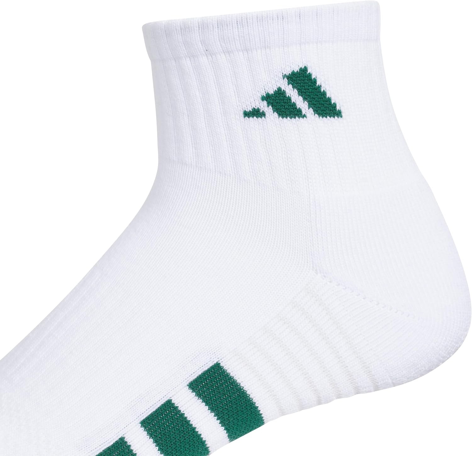 image:imageadidas Cushioned Low Cut Ankle Socks 3Pairs Durable amp Comfortable 3Pack Targeted Cushioning Arch Support Breathable MoistureWicking Reinforced Heel amp Toe AllDay ComfortWhiteCollegiate GreenBlack40Quarter