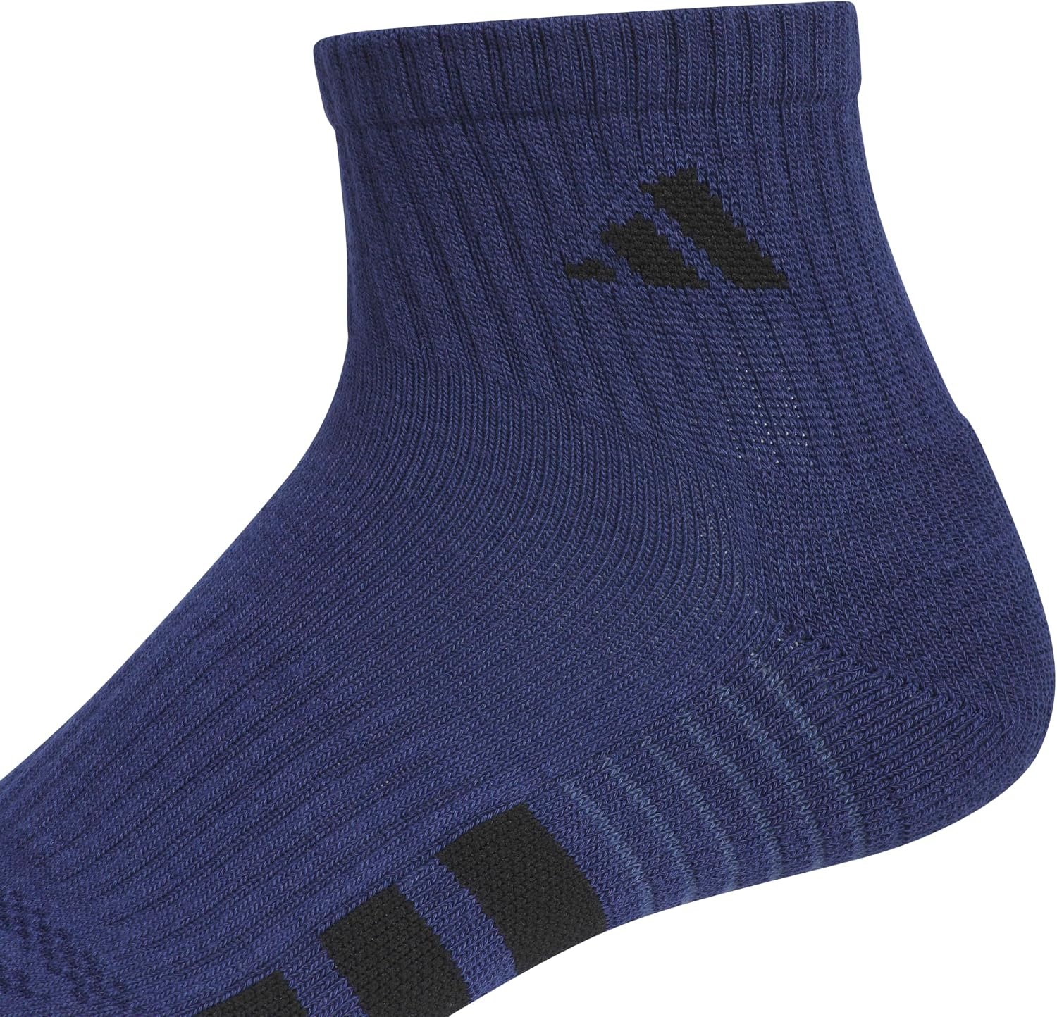 image:imageadidas Cushioned Low Cut Ankle Socks 3Pairs Durable amp Comfortable 3Pack Targeted Cushioning Arch Support Breathable MoistureWicking Reinforced Heel amp Toe AllDay ComfortDark BlueWhiteCool Light Heather40Quarter