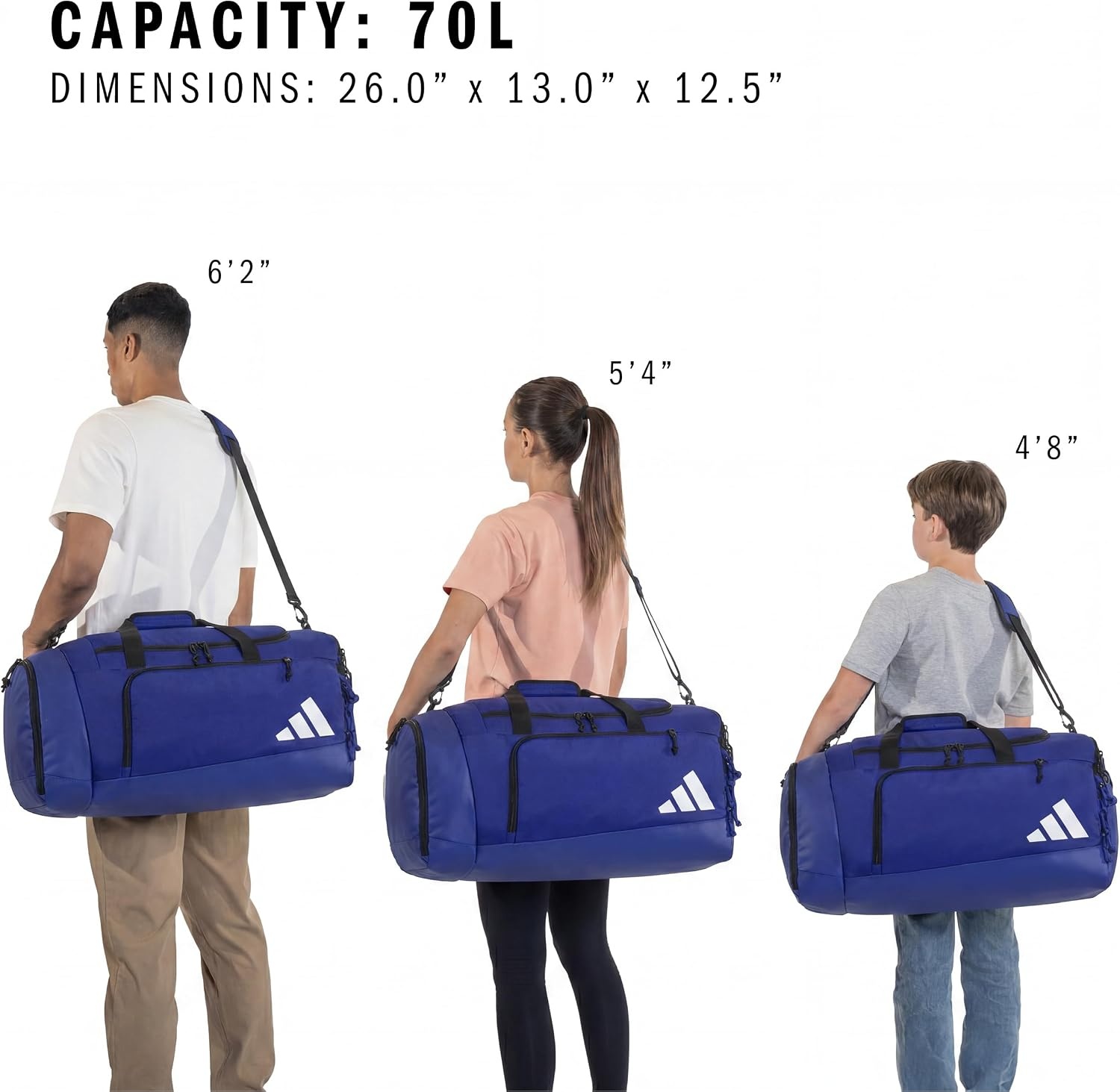 image:imageadidas Dugout Baseball Softball Duffel Bag Bat Helmet and Glove Storage 70LTeam Royal Blue
