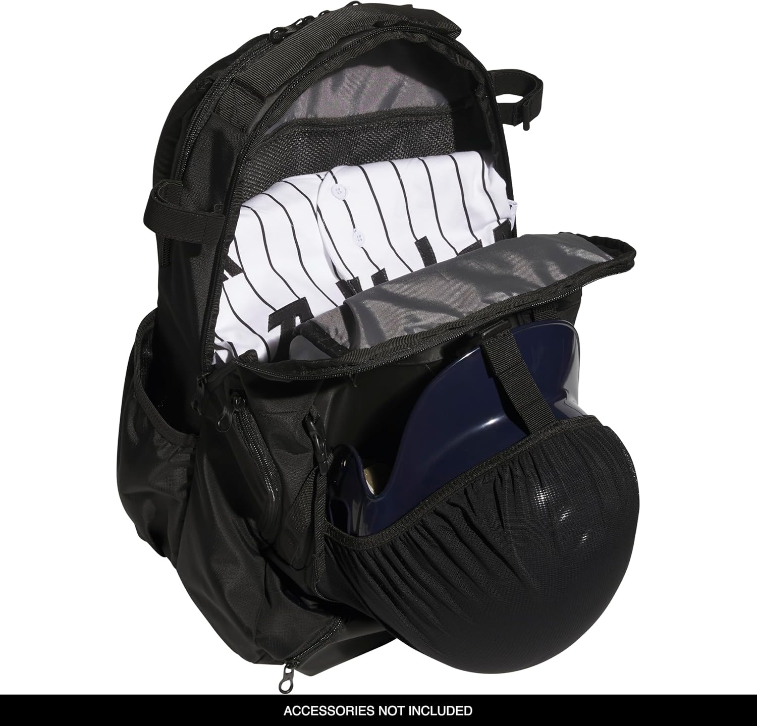 image:imageadidas Dugout Baseball amp Softball Backpack 35L Hidden Helmet Pouch Adjustable Velcro Bat Straps Fence Hook Glove Straps Game amp Practice ReadyBlack