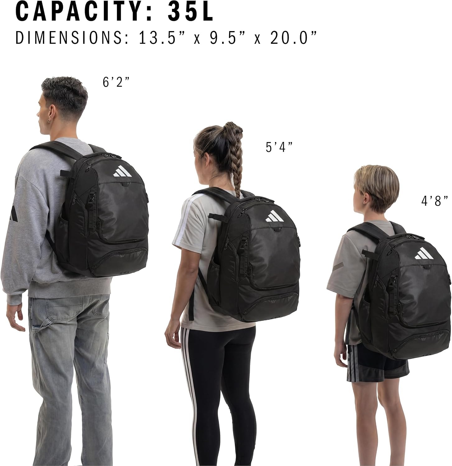 image:imageadidas Dugout Baseball amp Softball Backpack 35L Hidden Helmet Pouch Adjustable Velcro Bat Straps Fence Hook Glove Straps Game amp Practice ReadyBlack