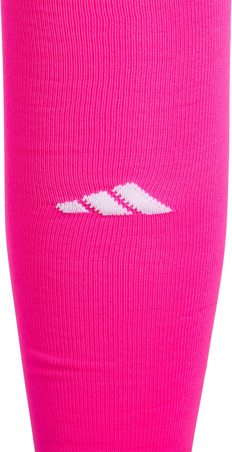 image:imageadidas Dugout OvertheCalf Baseball amp Softball Socks 1 Pair Unisex 1Pack Cushioned Impact Zones Arch amp Ankle Support StayUp Fit LeftRight Fit Game amp Practice ReadyTeam Shock Pink 2WhiteBold Pink