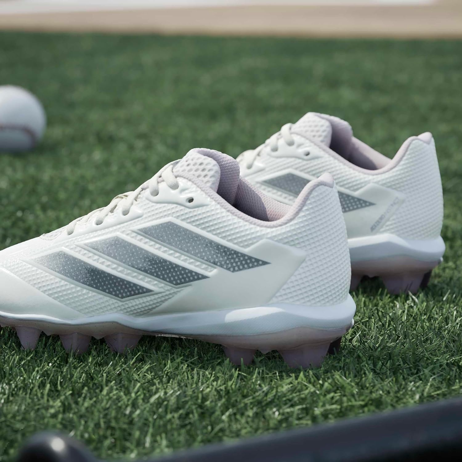 image:imageadidas Kids Adizero Instinct 20 Molded Softball ShoeChalk WhiteSilver MetallicClear Pink