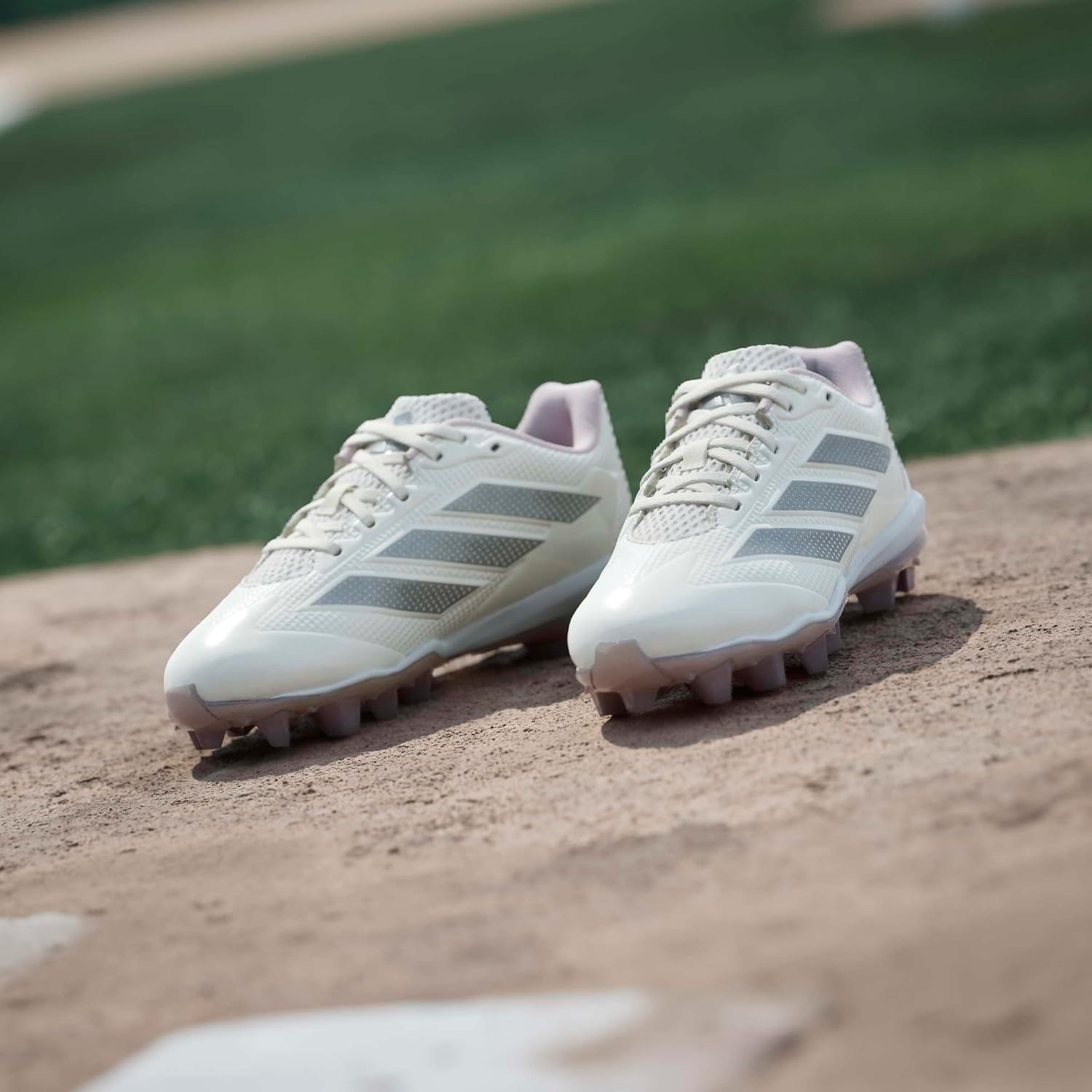 image:imageadidas Kids Adizero Instinct 20 Molded Softball ShoeChalk WhiteSilver MetallicClear Pink