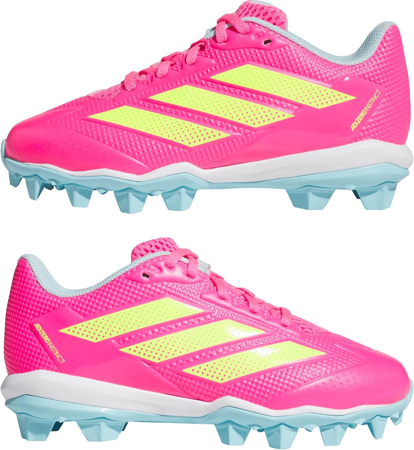 image:imageadidas Kids Adizero Instinct 20 Molded Softball ShoeLucid PinkLucid LemonBliss Blue