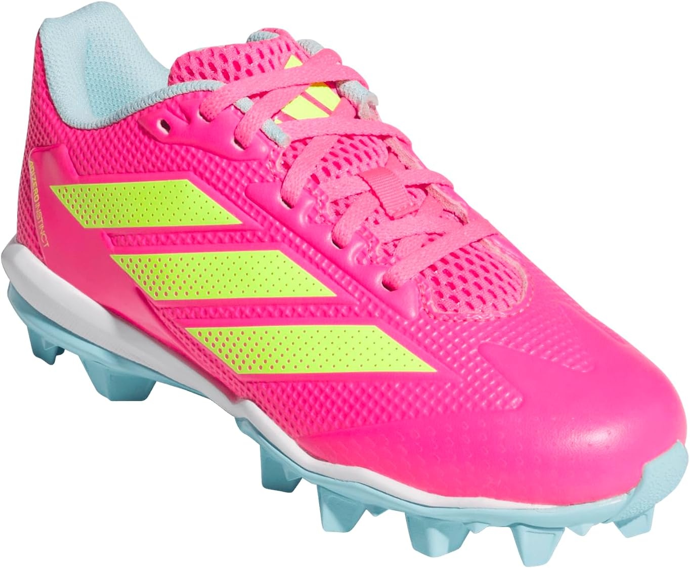 image:imageadidas Kids Adizero Instinct 20 Molded Softball ShoeLucid PinkLucid LemonBliss Blue
