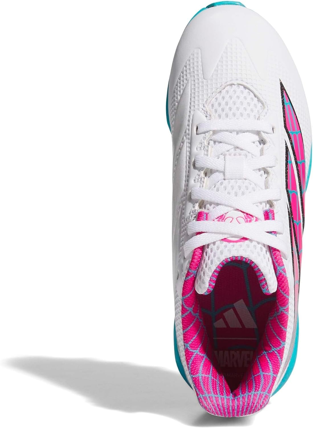 image:imageadidas Kids Adizero Instinct 20 Molded Softball ShoeWhiteShock PinkLucid Aquamarine