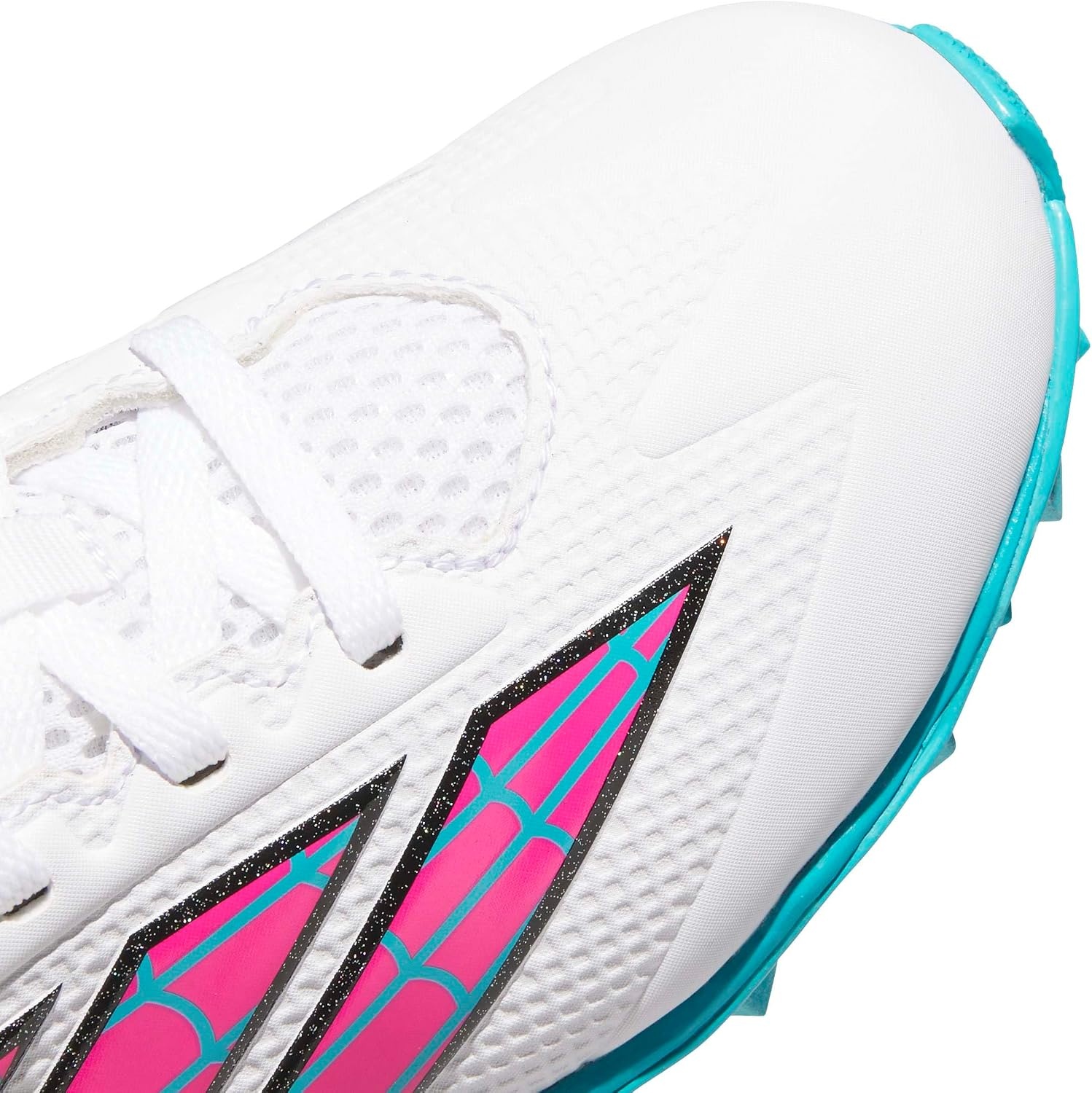 image:imageadidas Kids Adizero Instinct 20 Molded Softball ShoeWhiteShock PinkLucid Aquamarine