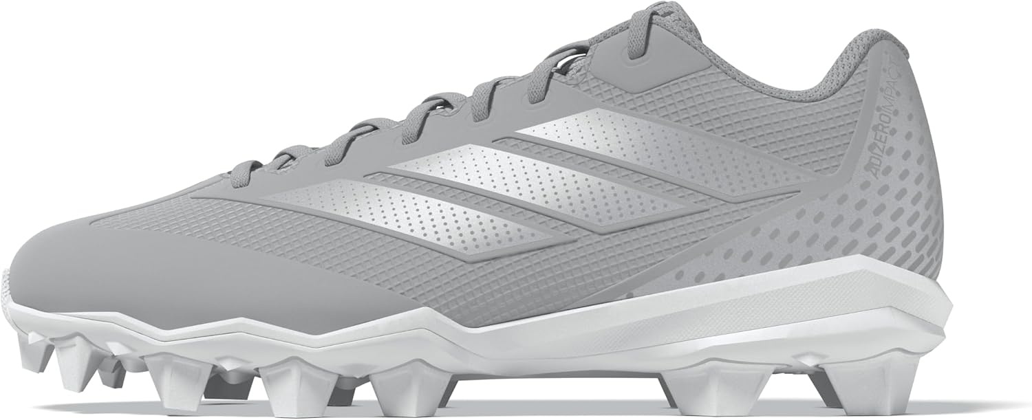 image:imageadidas Mens Adizero Impact 20 Molded Baseball ShoeTeam Light GreySilver MetallicWhite