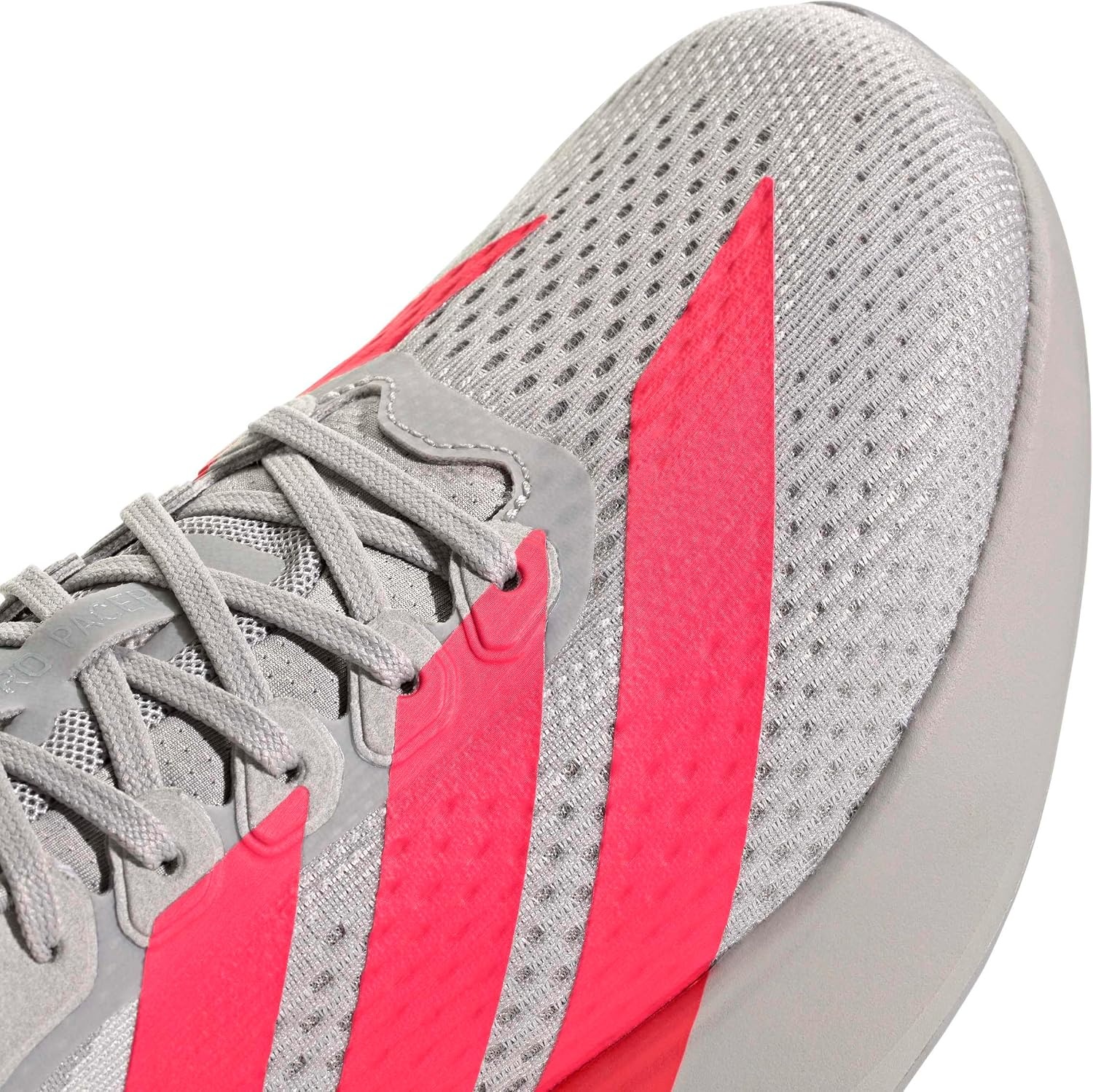 image:imageadidas Mens Adizero Pacer Running Sneakers Shoes BeigeGreyLucid RedHalo Silver