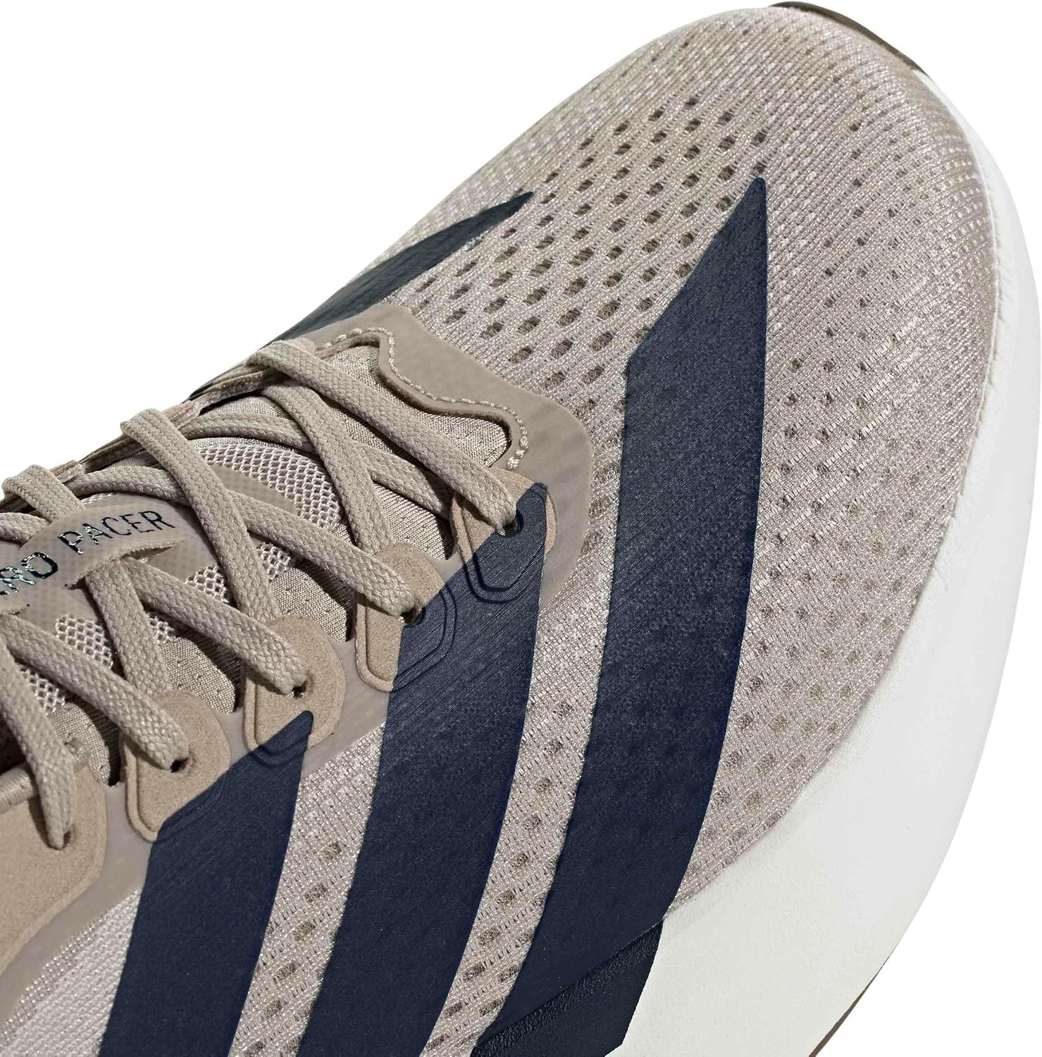 image:imageadidas Mens Adizero Pacer Running Sneakers Shoes BeigeKhakiNight IndigoWhite