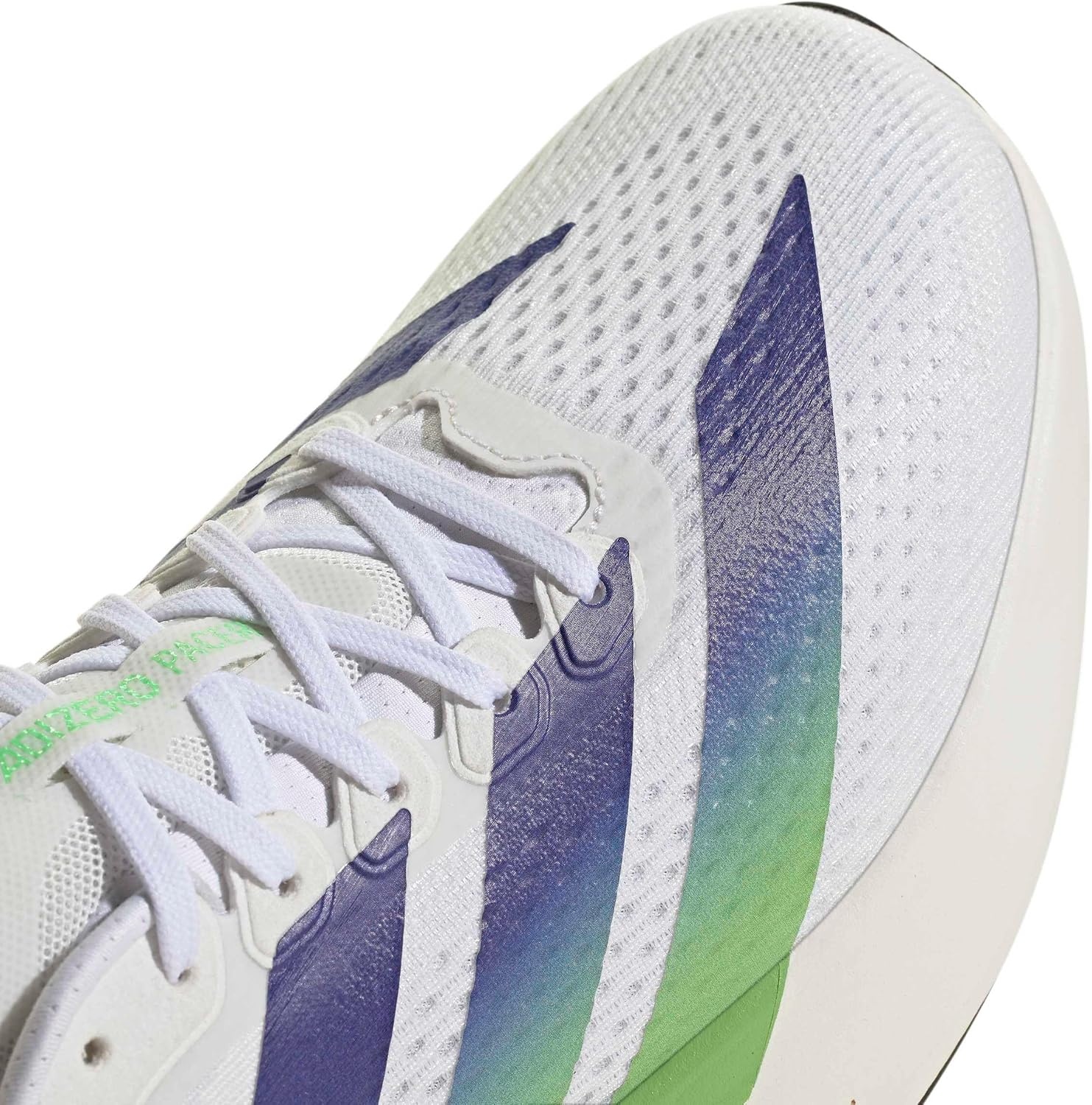 image:imageadidas Mens Adizero Pacer Running Sneakers Shoes BeigeWhiteBeam GreenNight Flash