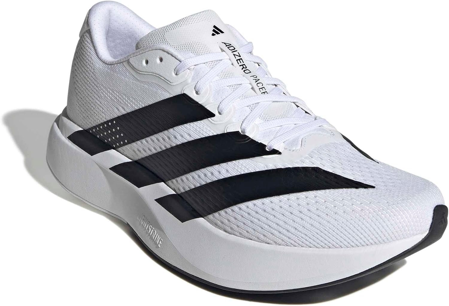 image:imageadidas Mens Adizero Pacer Running Sneakers Shoes BeigeWhiteBlackCrystal White