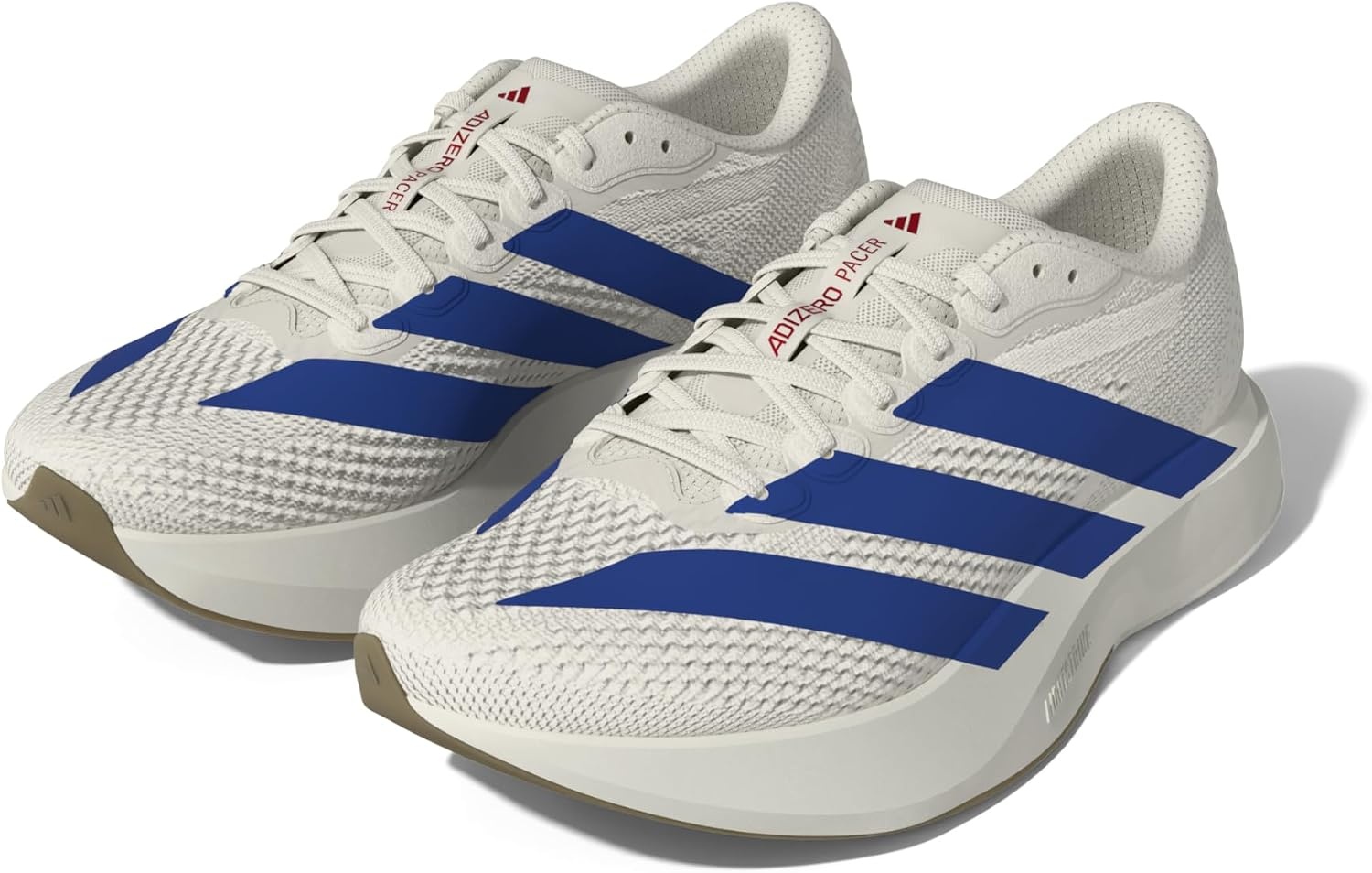 image:imageadidas Mens Adizero Pacer Running Sneakers Shoes BeigeWhiteTeam Royal BluePure Ruby
