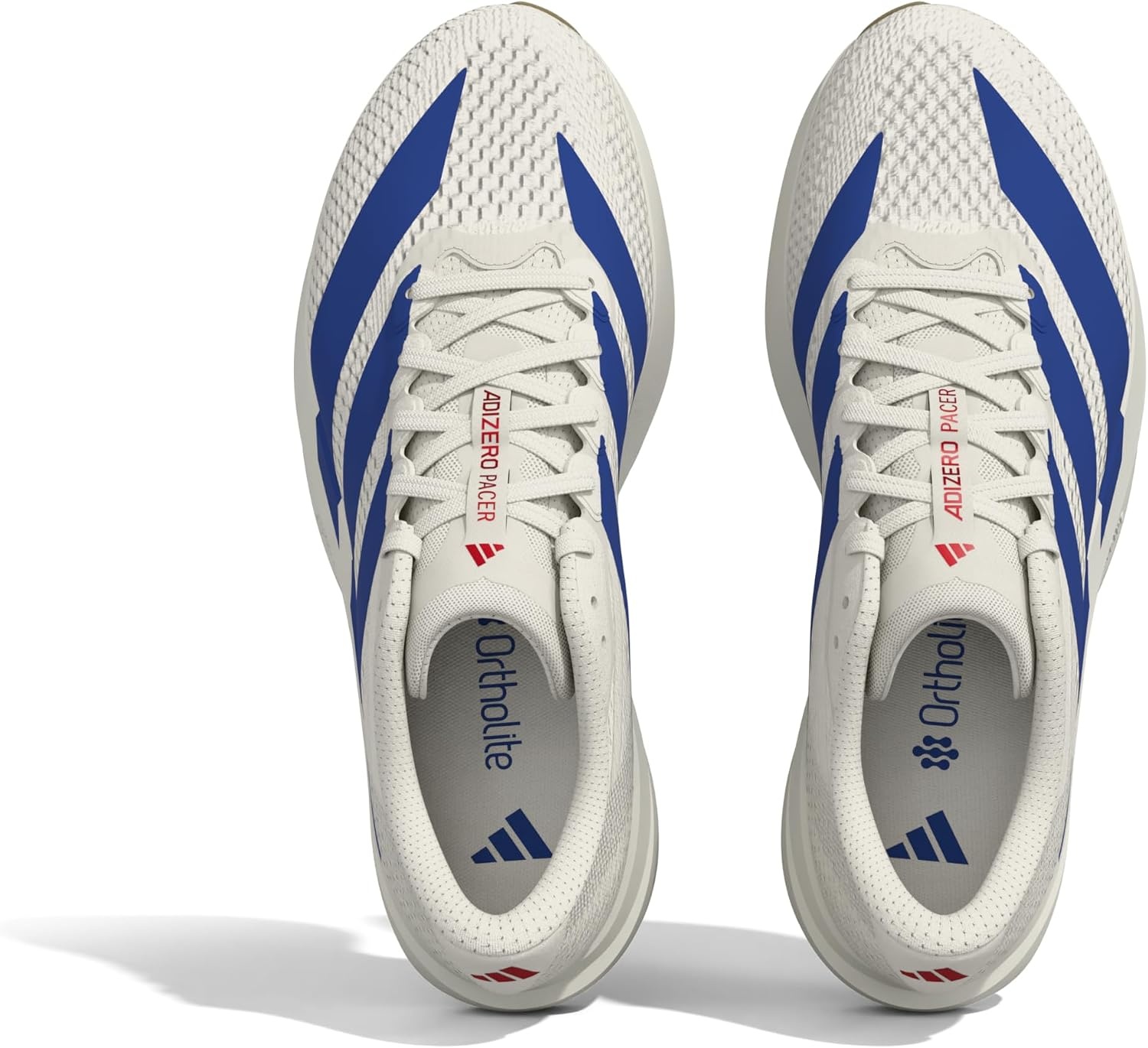 image:imageadidas Mens Adizero Pacer Running Sneakers Shoes BeigeWhiteTeam Royal BluePure Ruby