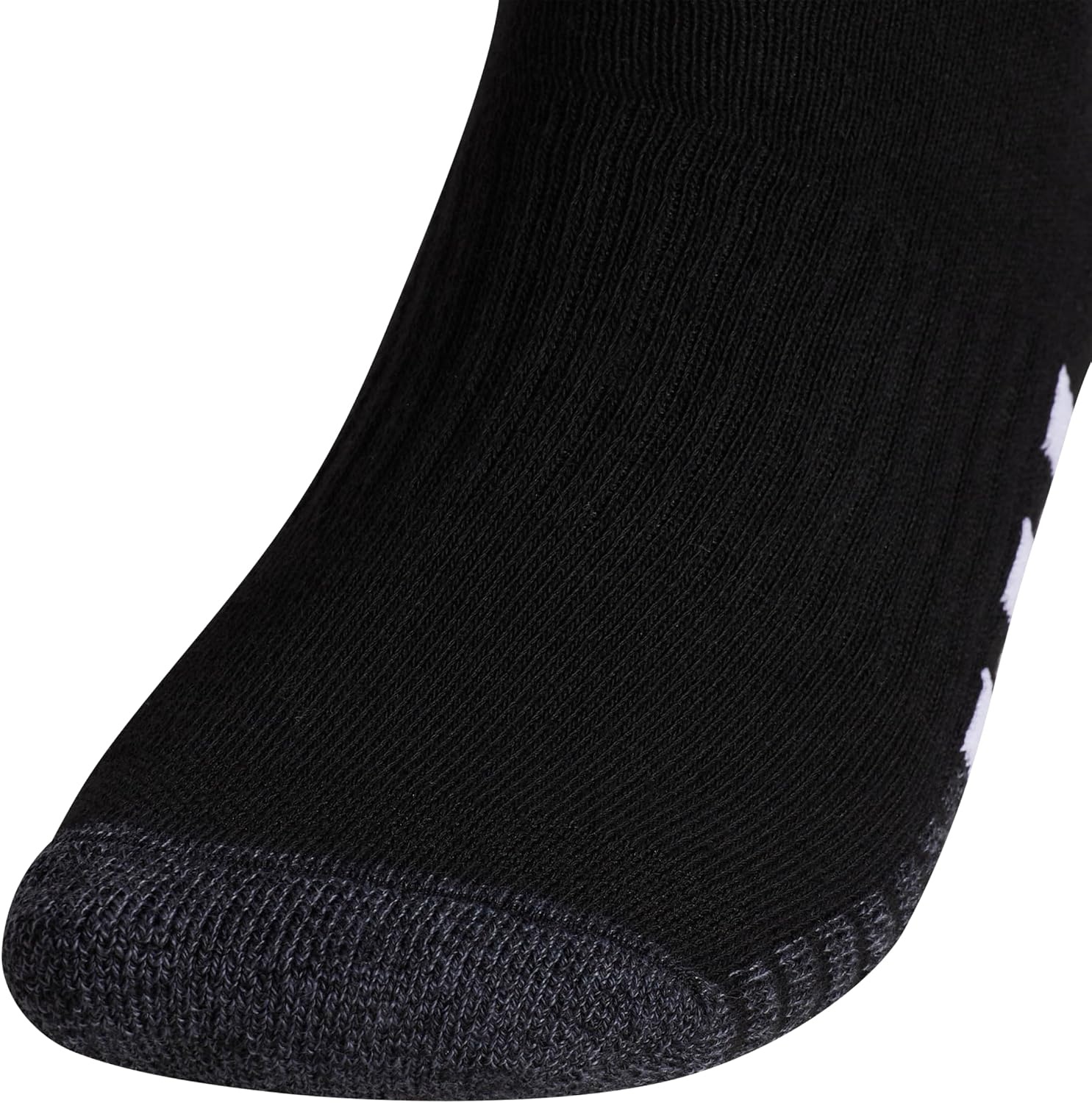 image:imageadidas Mens Cushioned Low Cut Ankle Socks 3 Pairs Durable amp Comfortable 3Pack Targeted Cushioning Arch Support Breathable MoistureWicking Reinforced Heel amp Toe AllDay ComfortBlackOnix GreyWhite30Crew