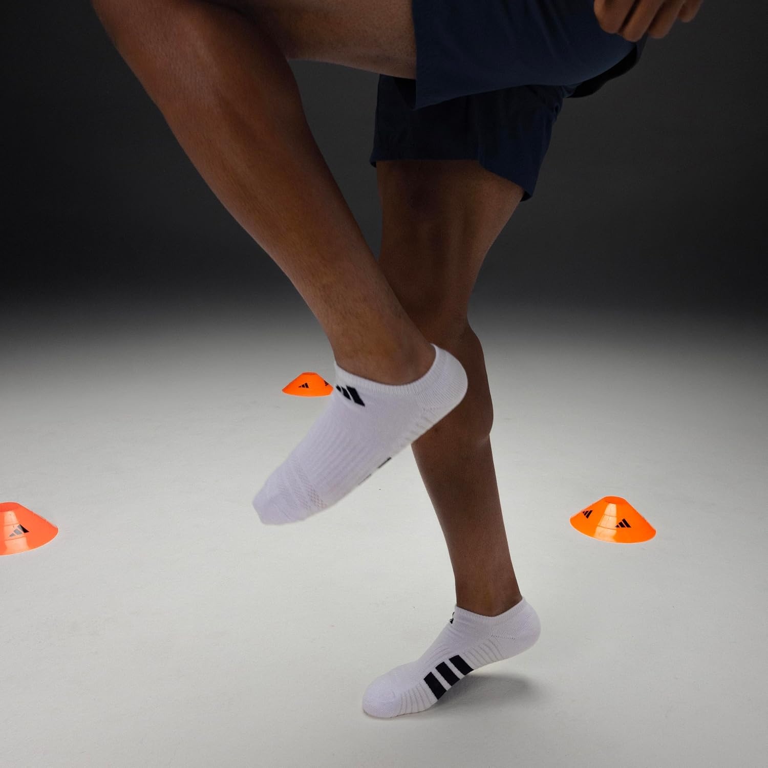 image:imageadidas Mens Cushioned Low Cut Ankle Socks 3 Pairs Durable amp Comfortable 3Pack Targeted Cushioning Arch Support Breathable MoistureWicking Reinforced Heel amp Toe AllDay ComfortBlackWhiteCarbon Grey40No Show