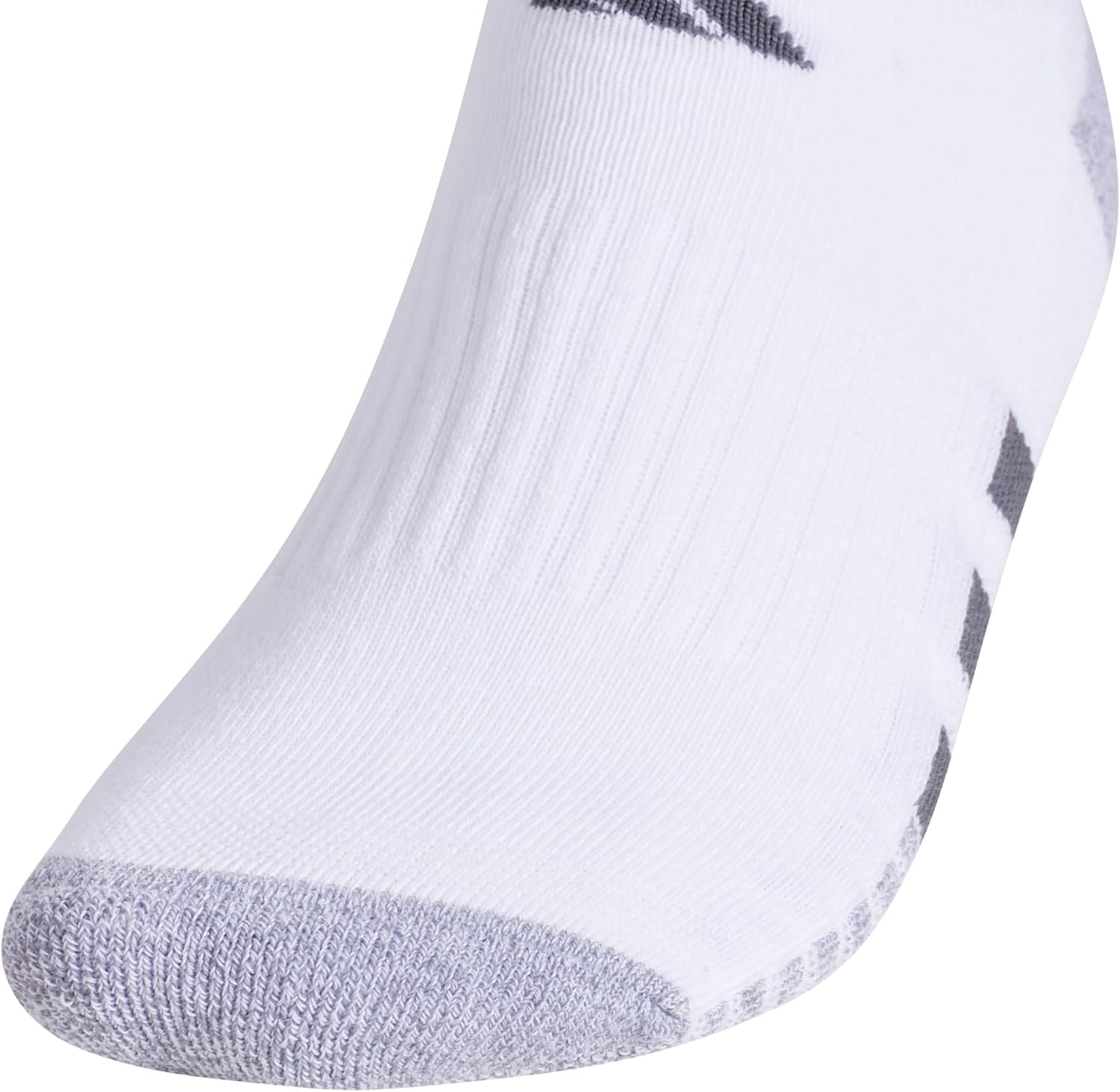 image:imageadidas Mens Cushioned Low Cut Ankle Socks 3 Pairs Durable amp Comfortable 3Pack Targeted Cushioning Arch Support Breathable MoistureWicking Reinforced Heel amp Toe AllDay ComfortWhiteGreyOnix Grey30No Show