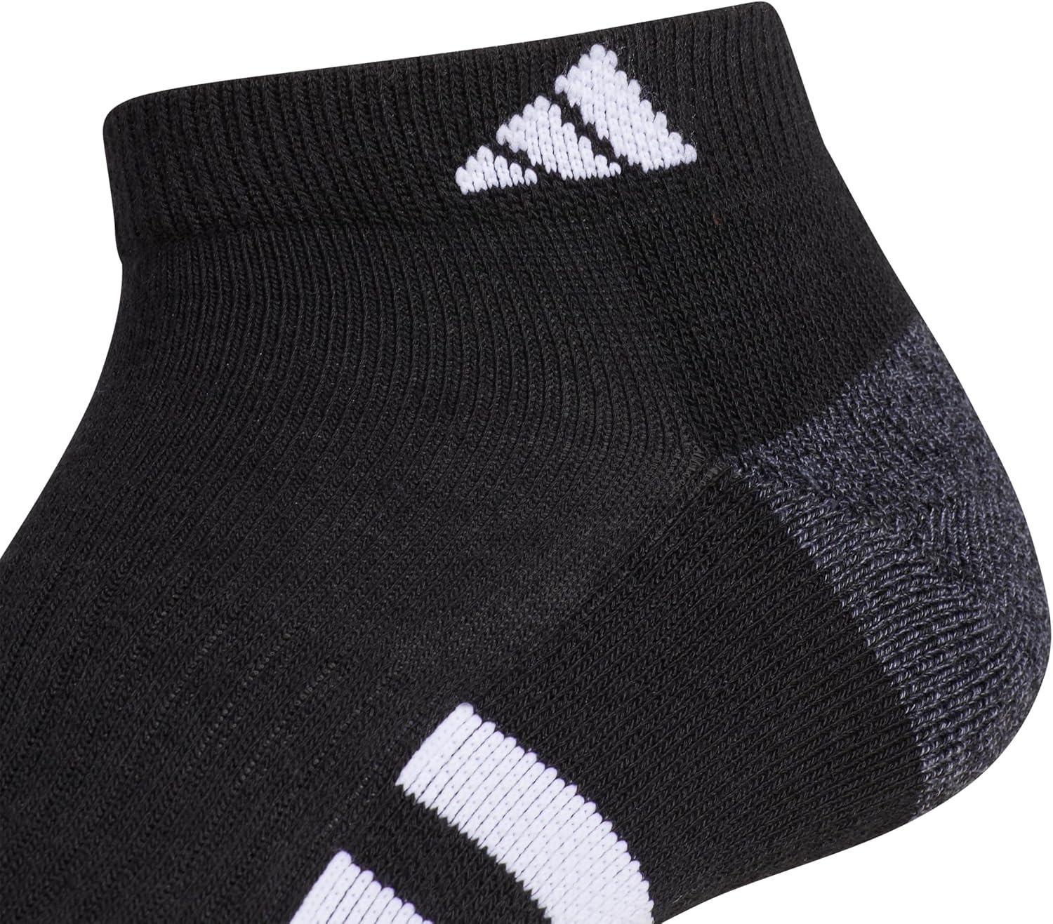 image:imageadidas Mens Cushioned Low Cut Ankle Socks 3 Pairs Durable amp Comfortable 3Pack Targeted Cushioning Arch Support Breathable MoistureWicking Reinforced Heel amp Toe AllDay ComfortBlackOnix GreyWhite30Low Cut