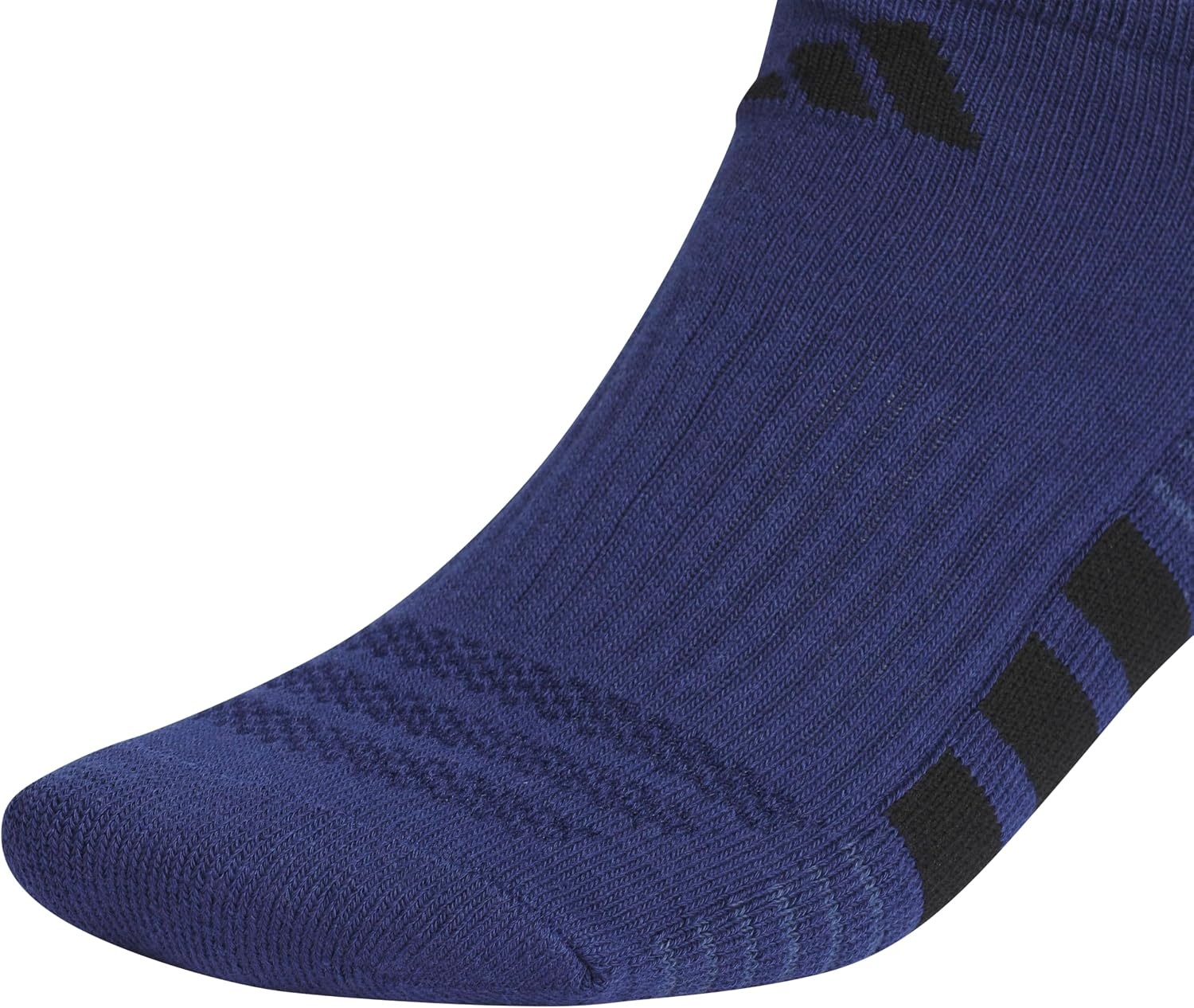 image:imageadidas Mens Cushioned Low Cut Ankle Socks 3 Pairs Durable amp Comfortable 3Pack Targeted Cushioning Arch Support Breathable MoistureWicking Reinforced Heel amp Toe AllDay ComfortDark BlueWhiteCool Light Heather40No Show