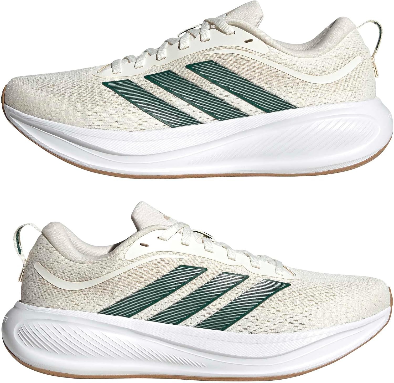 image:imageadidas Mens Response Pace Sneakers Shoes Casual WhiteOff WhiteCollegiate GreenSilver Metallic