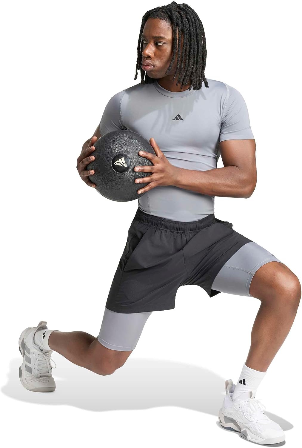image:imageadidas Mens Techfit Compression Casual Tops Casual BlackGrey