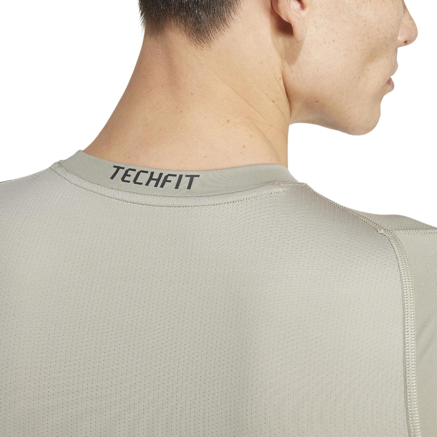 image:imageadidas Mens Techfit Compression Casual Tops Casual BlackSilver Pebble