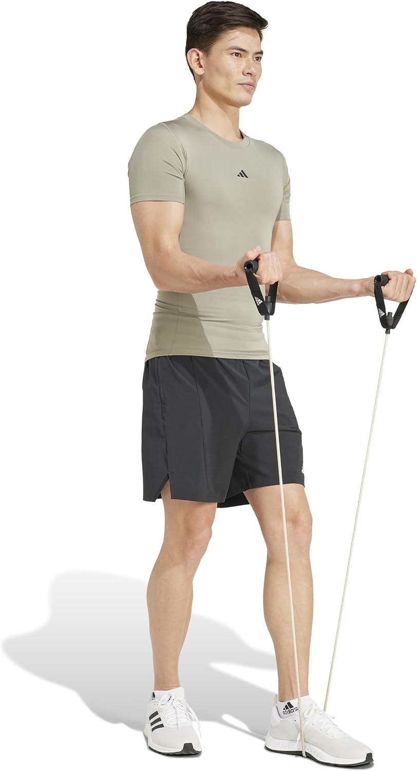 image:imageadidas Mens Techfit Compression Casual Tops Casual BlackSilver Pebble