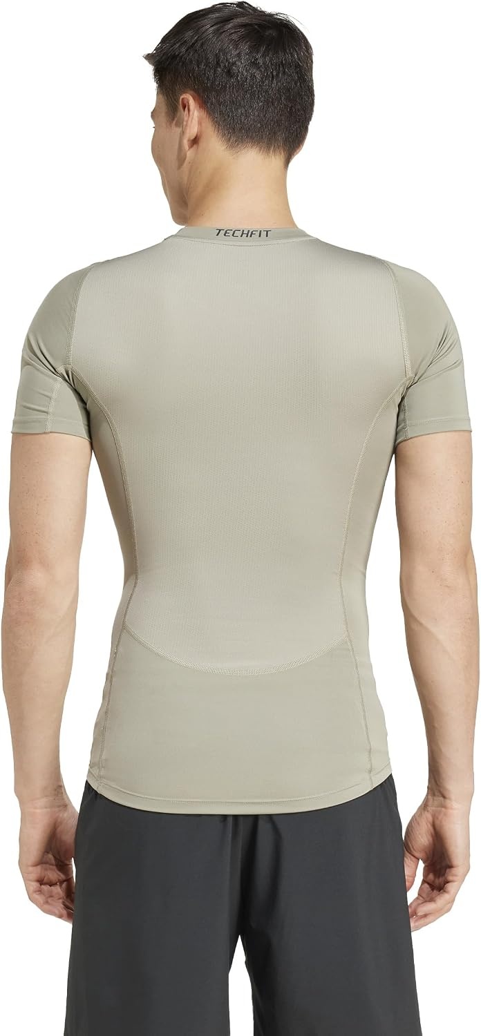 image:imageadidas Mens Techfit Compression Casual Tops Casual BlackSilver Pebble