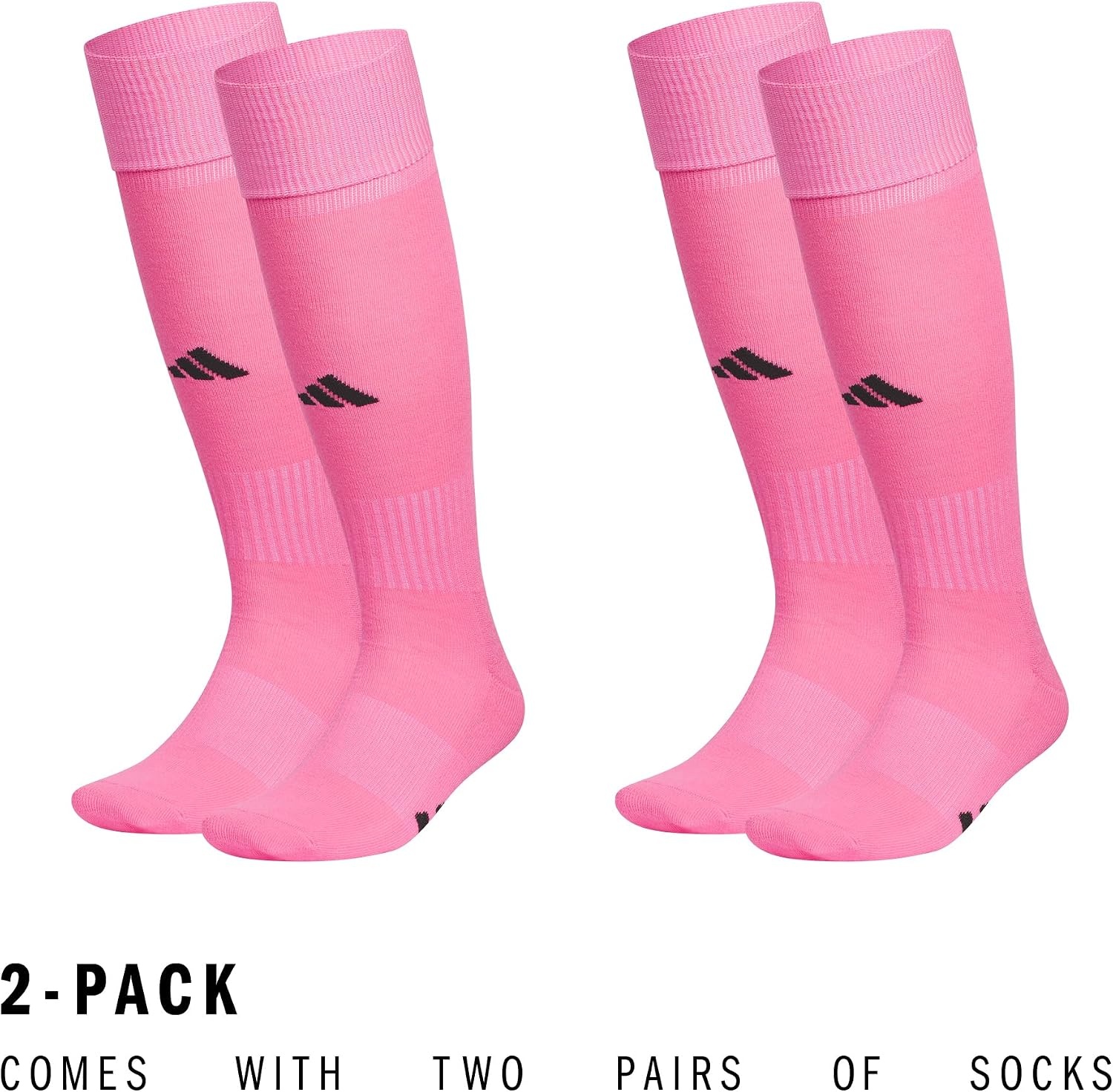 image:imageadidas Rivalry OvertheCalf Soccer Socks 2 Pairs Unisex 2Pack Cushioned Impact Zones Arch amp Ankle Support Secure Compression OverTheCalf Fit Game amp Practice ReadyUltra PopBlack2