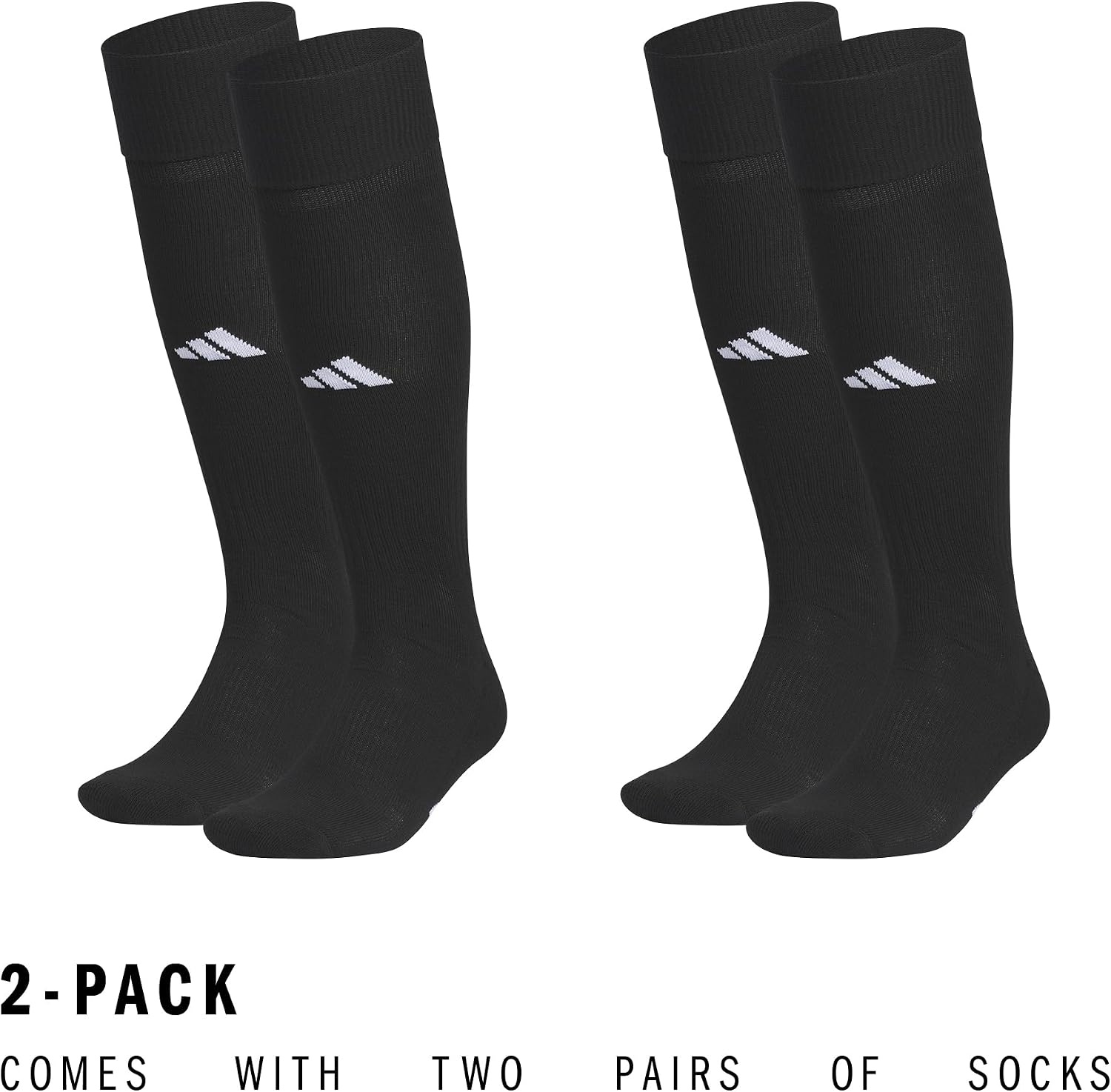 image:imageadidas Rivalry OvertheCalf Soccer Socks 2 Pairs Unisex 2Pack Cushioned Impact Zones Arch amp Ankle Support Secure Compression OverTheCalf Fit Game amp Practice ReadyBlackWhite2